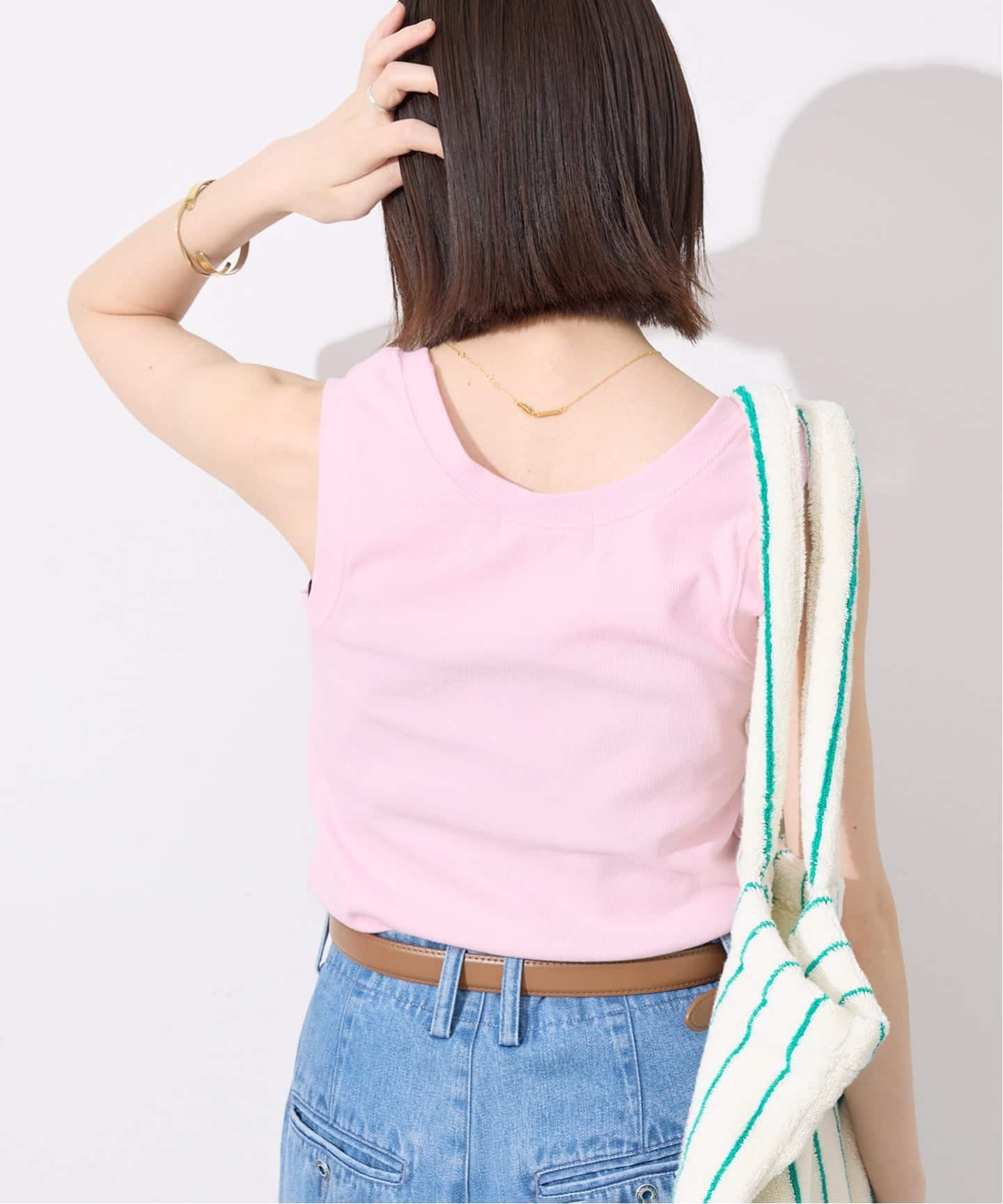 【新品】 SLOBE IENA イエロー リブタンクトップ セール】スーピマランダムリブタンクトップ（タンクトップ）｜IENA