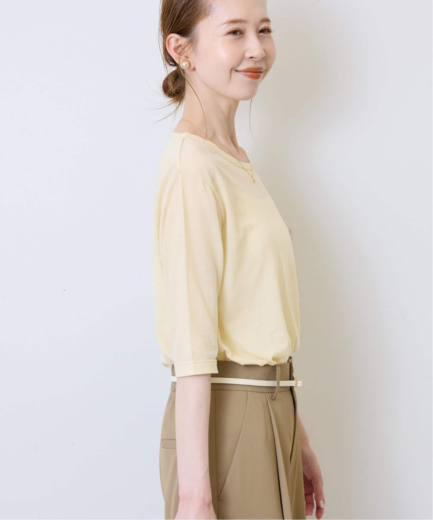追加》シアー天竺5分袖Tシャツ（Tシャツ／カットソー）｜SLOBE IENA
