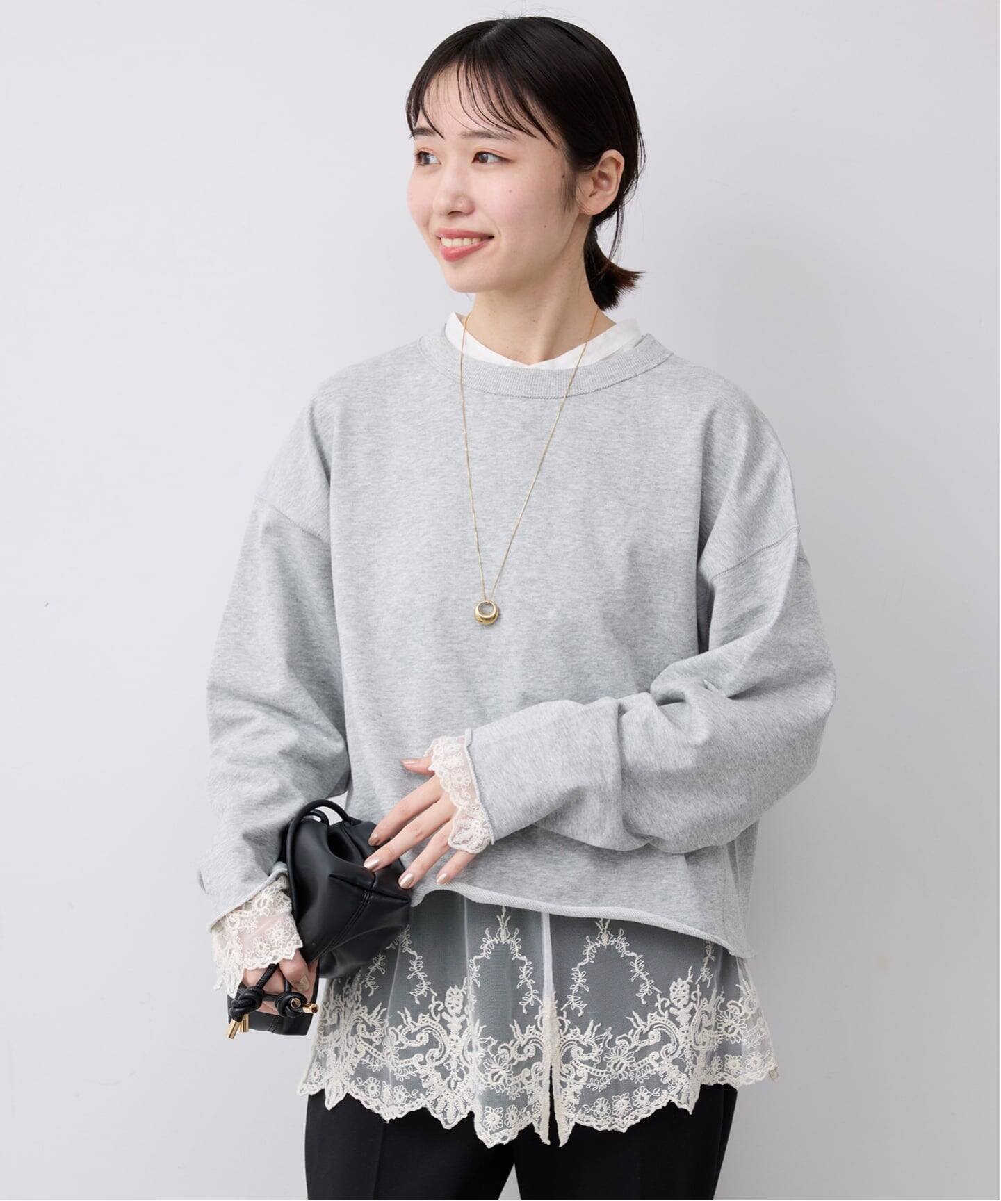 ミニ裏毛カットオフショートプルオーバー（Tシャツ／カットソー 