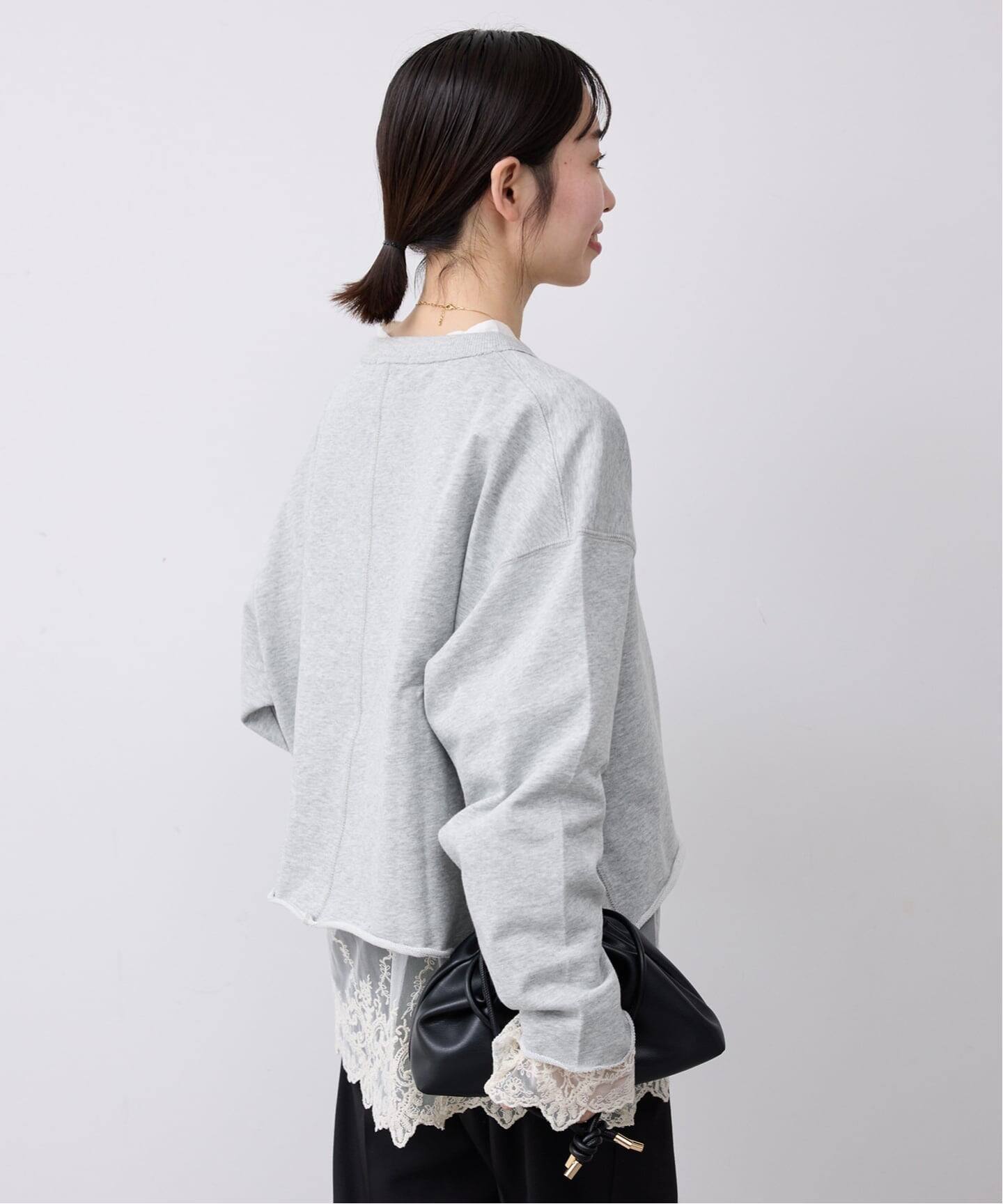 ミニ裏毛カットオフショートプルオーバー（Tシャツ／カットソー 