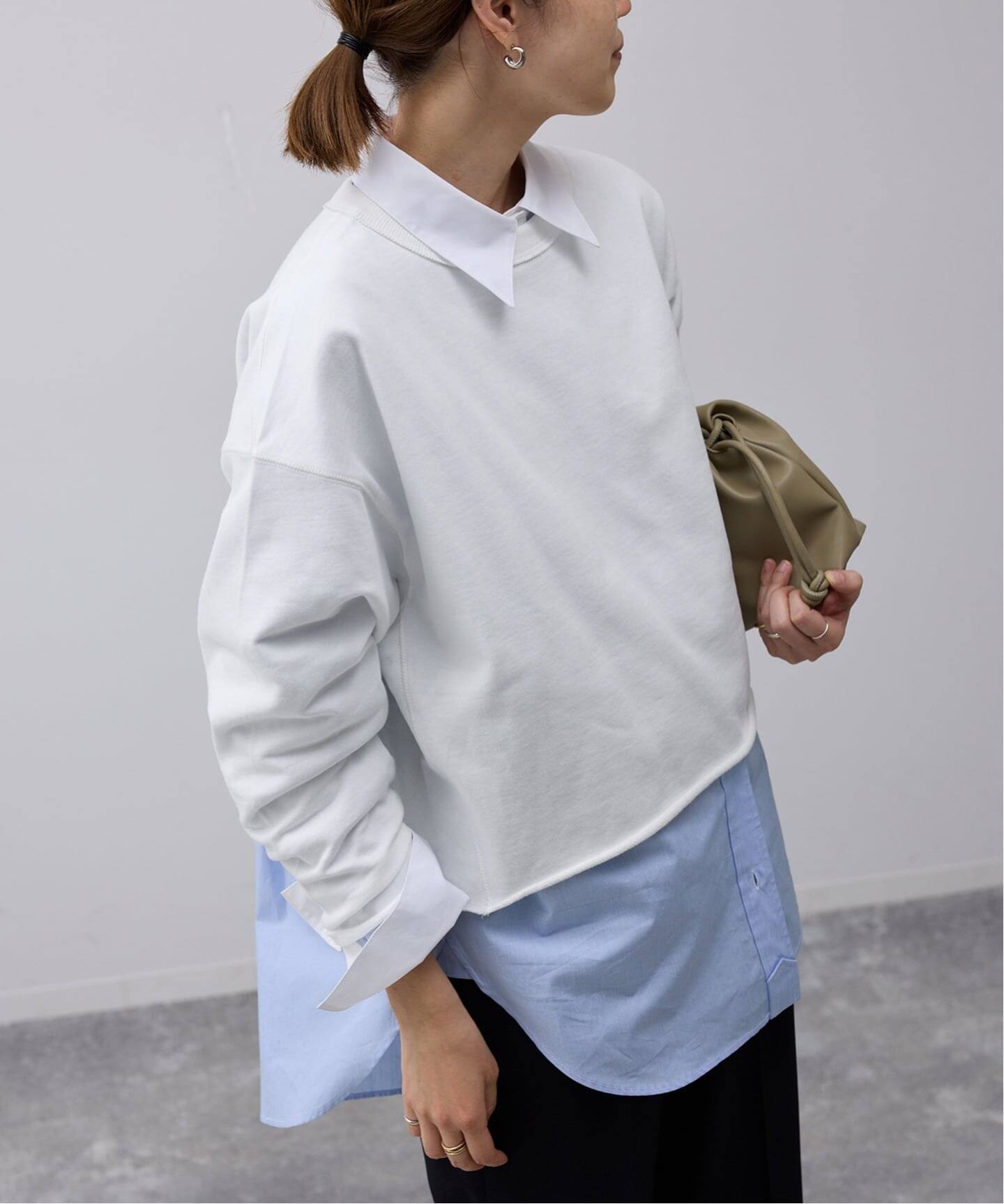 ミニ裏毛カットオフショートプルオーバー（Tシャツ／カットソー 