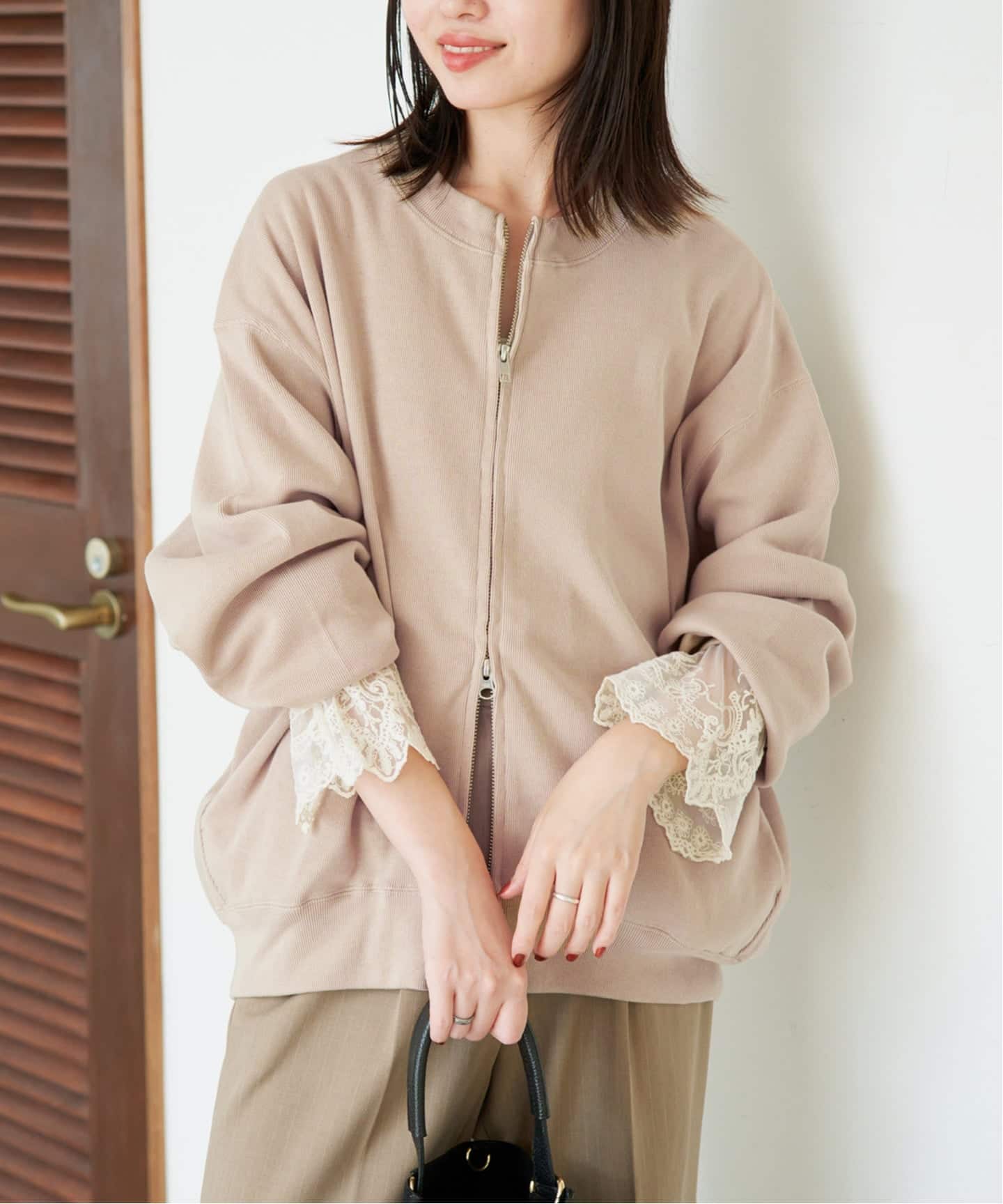 WEB限定/追加》ダブルZIP クルーネックカーディガン（カーディガン