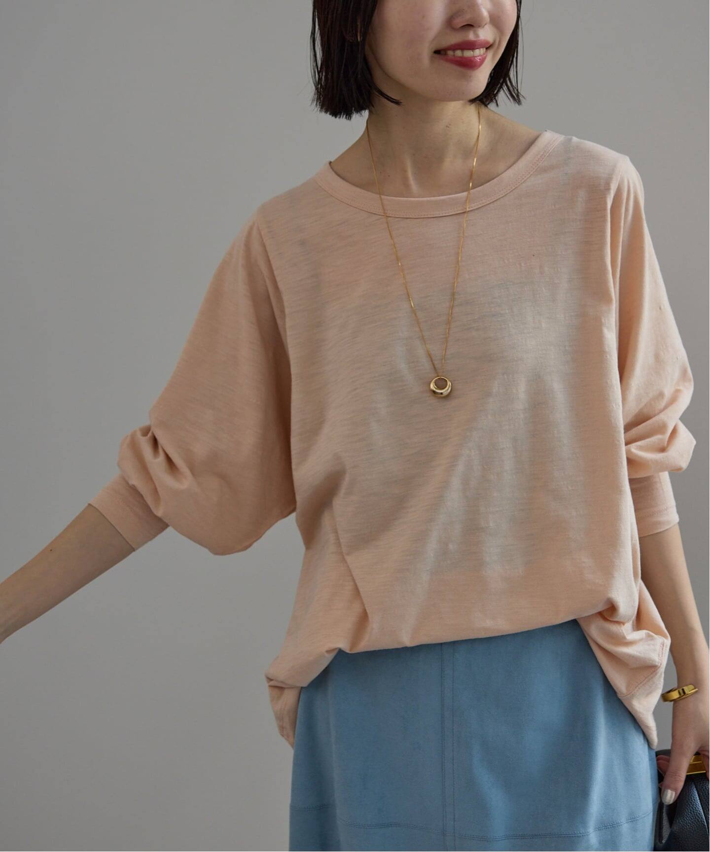 シアー天竺ニュアンスプルオーバー（Tシャツ／カットソー）｜SLOBE
