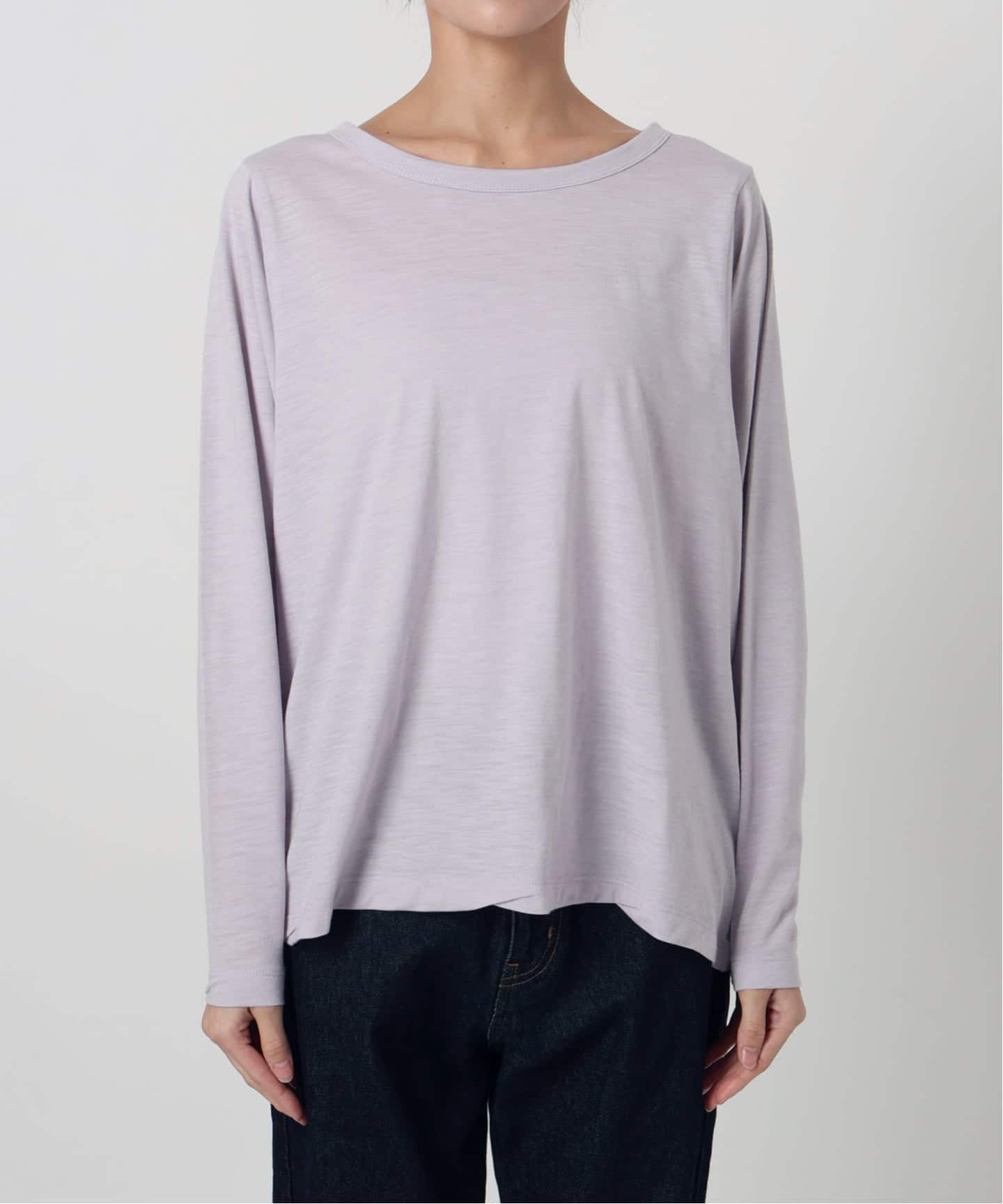 【未使用タグ付き】IENA CO/NYシアー天竺プルオーバー シアー天竺ニュアンスプルオーバー（Tシャツ／カットソー）｜SLOBE
