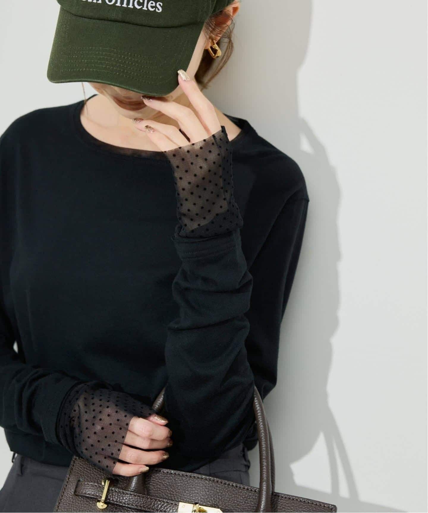 WEB限定/追加予約》レイヤードフロッキードットスリーブロンTEE（T