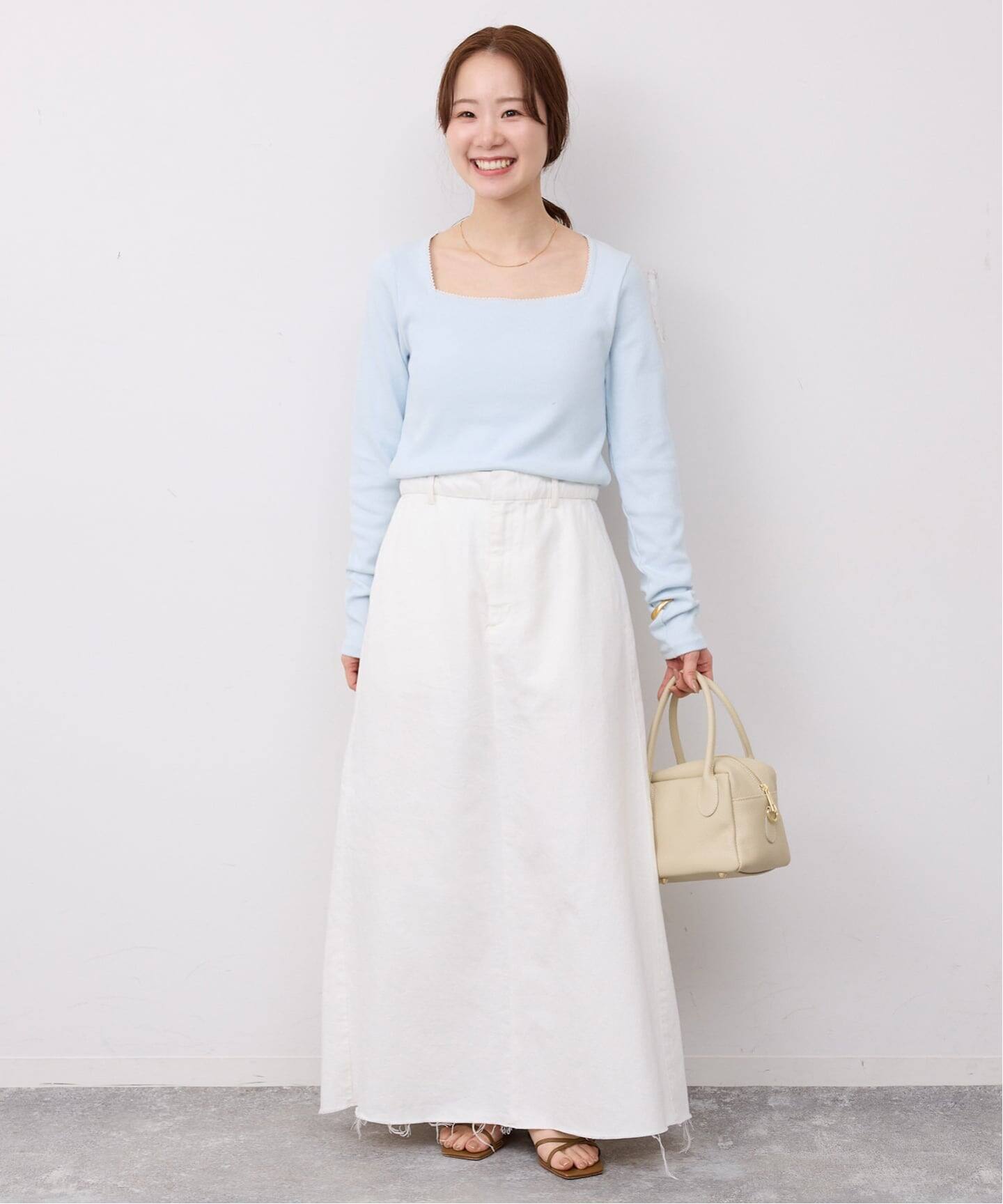 スクエアネックテレコプルオーバー（Tシャツ／カットソー）｜SLOBE