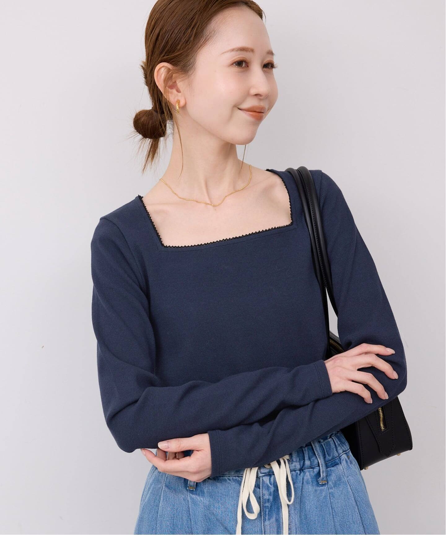 スクエアネックテレコプルオーバー（Tシャツ／カットソー）｜SLOBE 