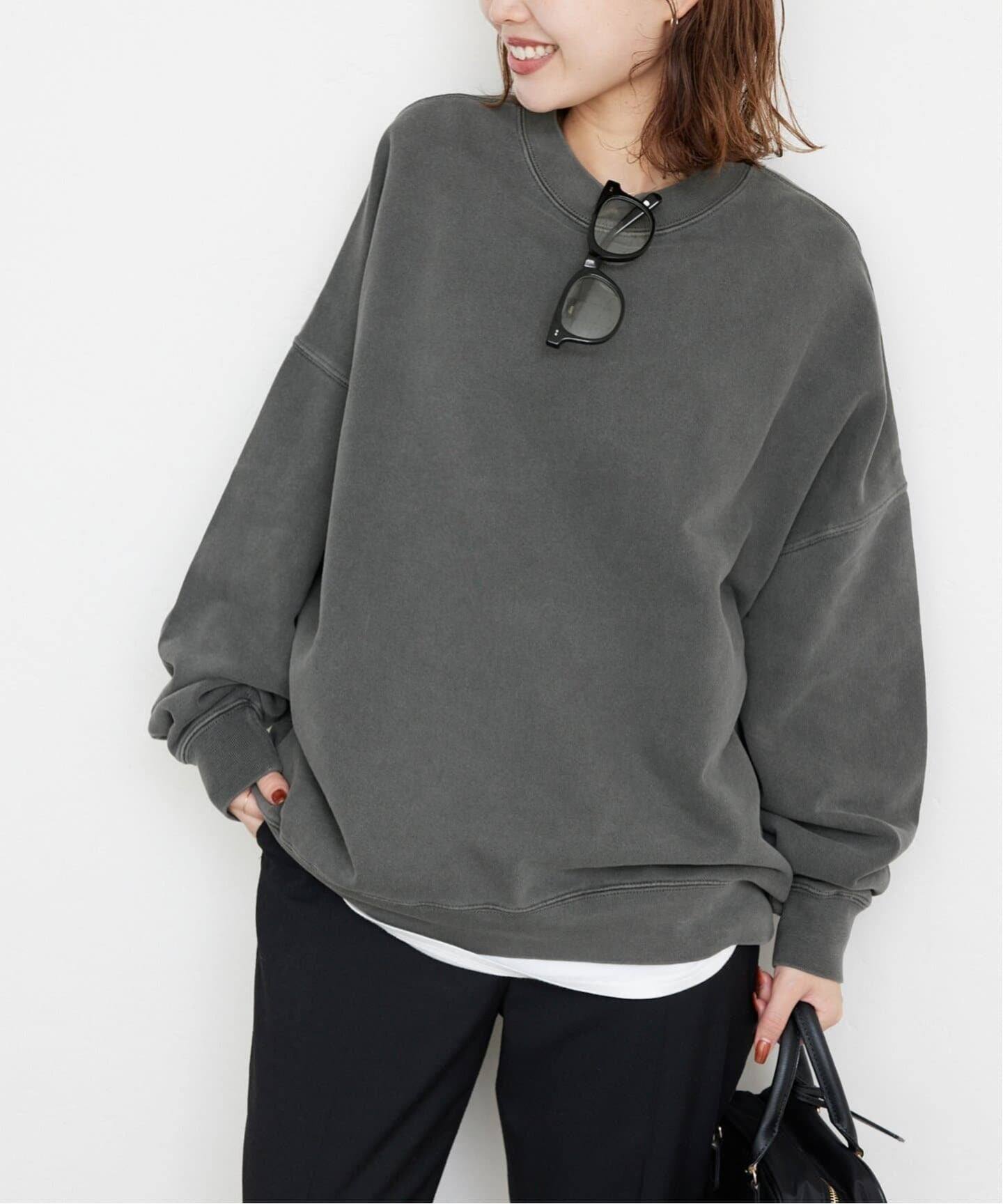 SLOBE IENA ビックシルエットピグメント裏毛プルオーバー WEB限定/追加》ビックシルエットピグメント裏毛プルオーバー