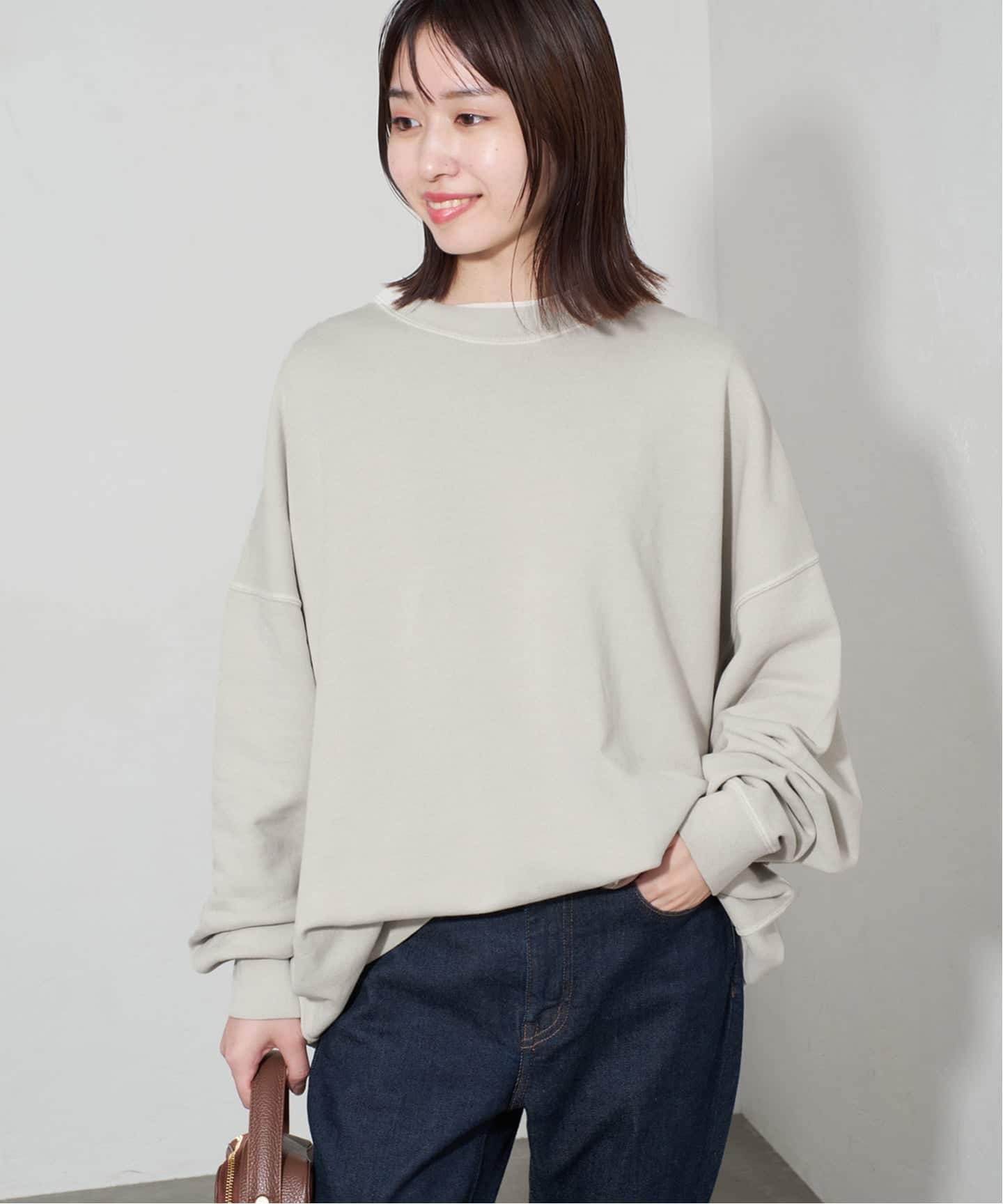 SLOBE IENA ビックシルエットピグメント裏毛プルオーバー WEB限定/追加》ビックシルエットピグメント裏毛プルオーバー