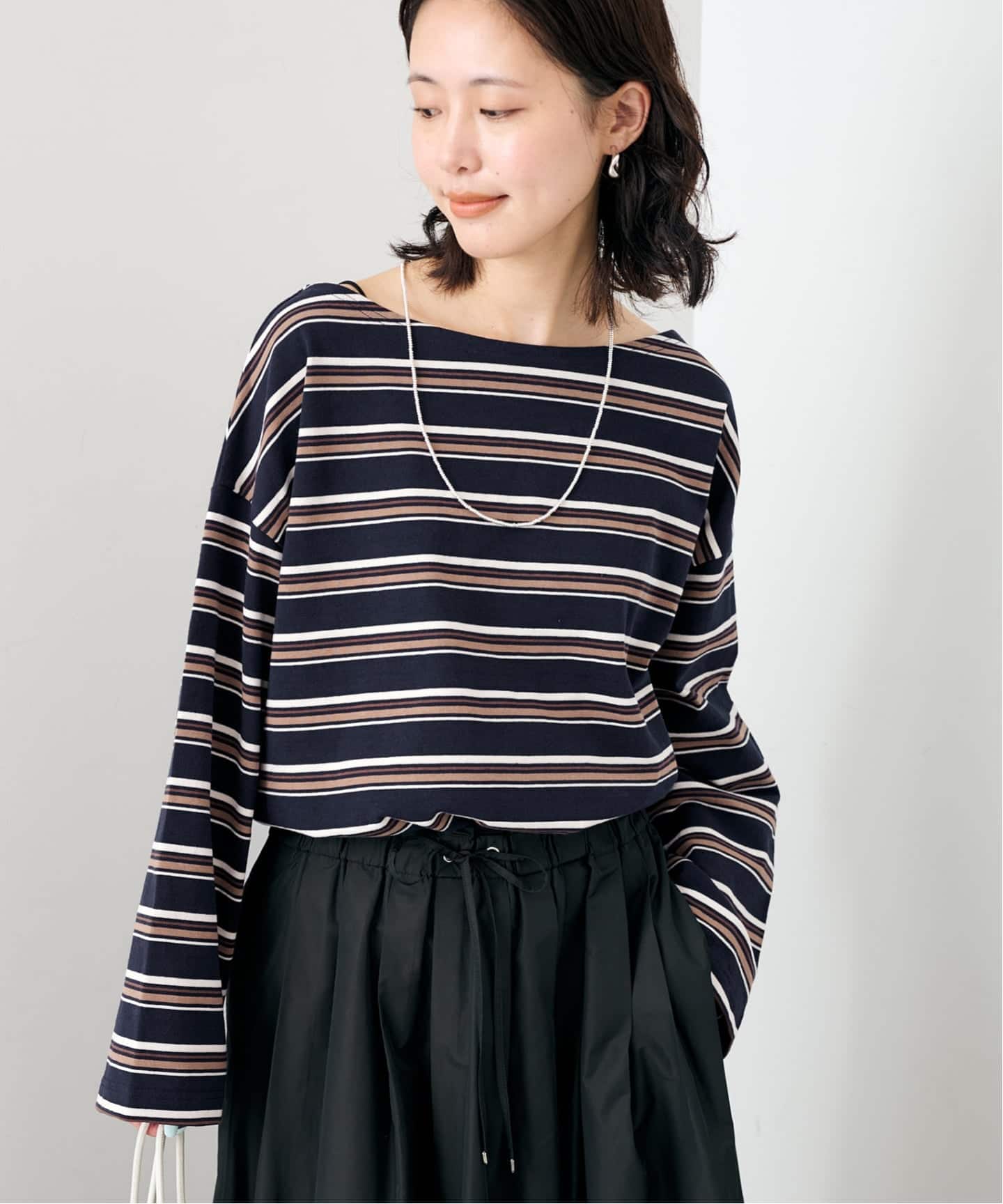 ソロイスト カットソー ボーダー ボートネック サイズ48 マルチボーダーボートネックカットソー（Tシャツ／カットソー）｜SLOBE
