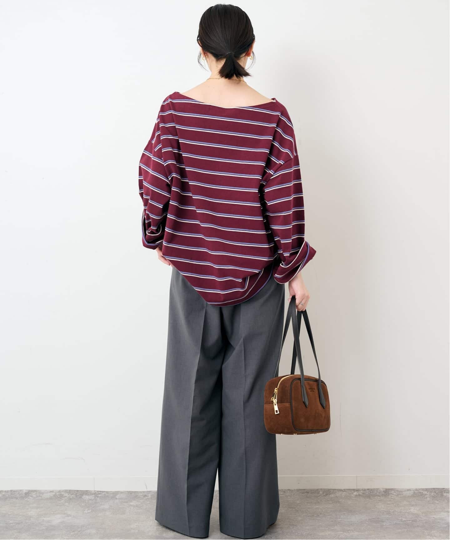 マルチボーダーボートネックカットソー（Tシャツ／カットソー）｜SLOBE