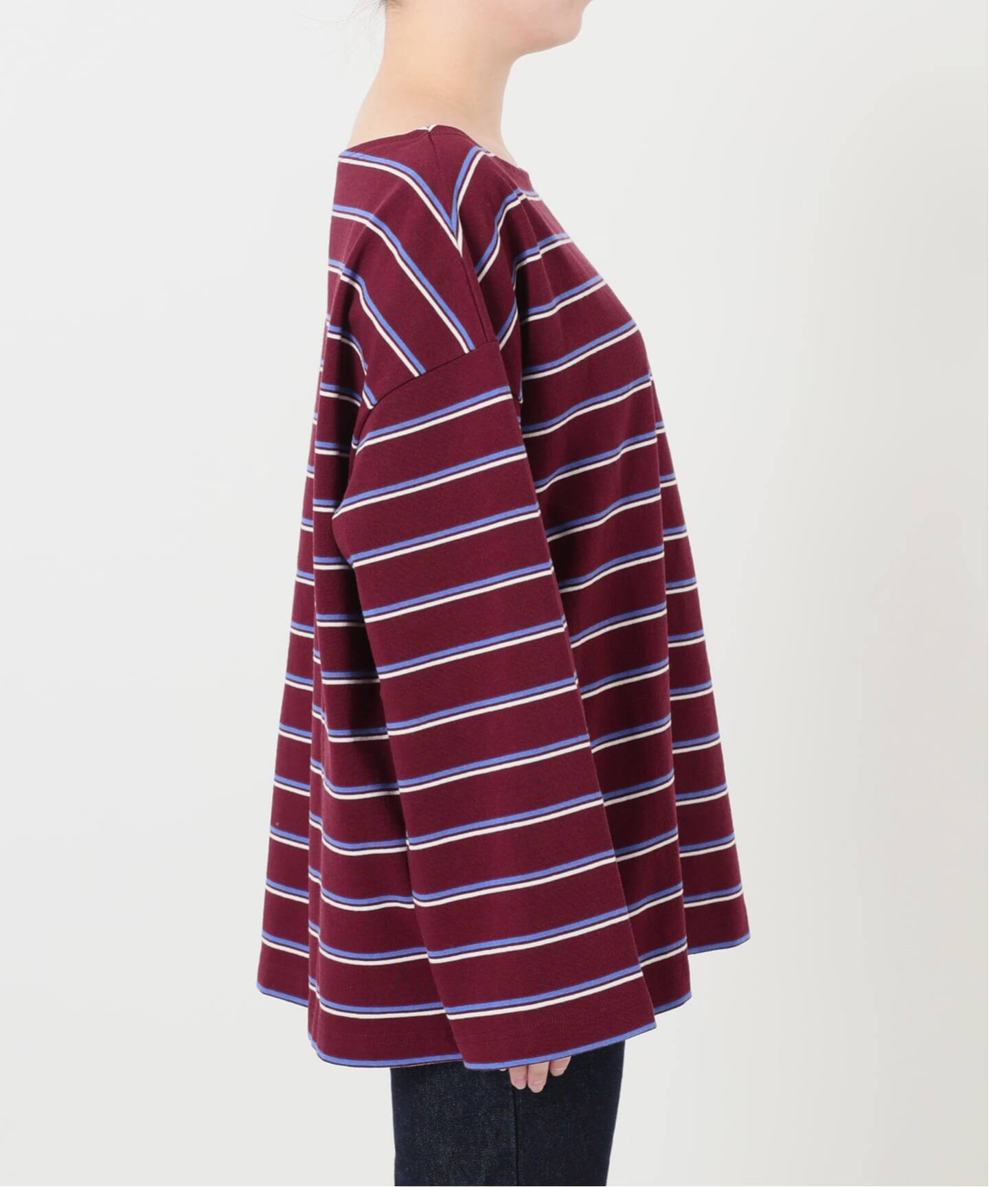 マルチボーダーボートネックカットソー（Tシャツ／カットソー）｜SLOBE