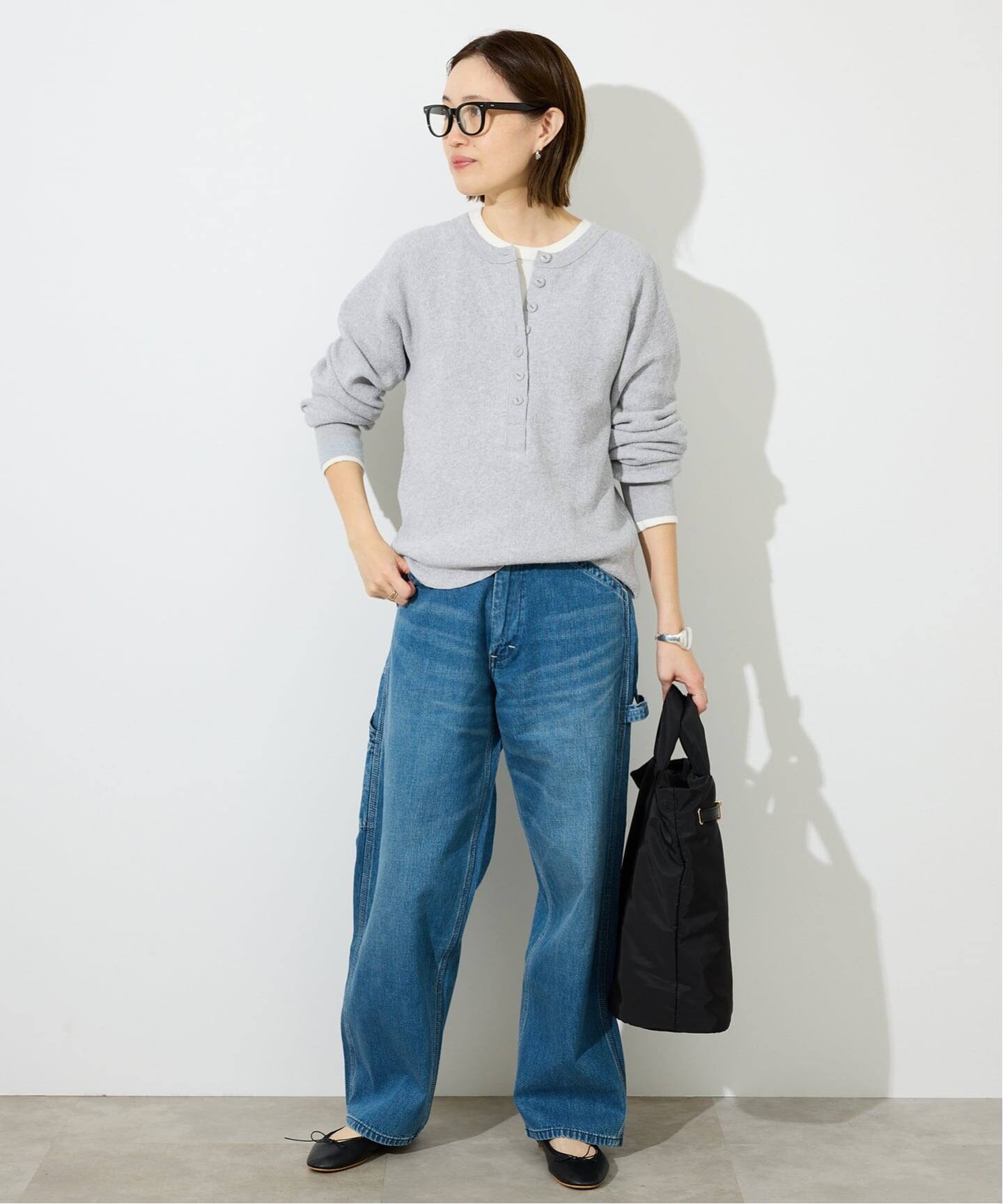 WEB限定カラー有り/追加》Wフェイスジャージヘンリープルオーバー（T