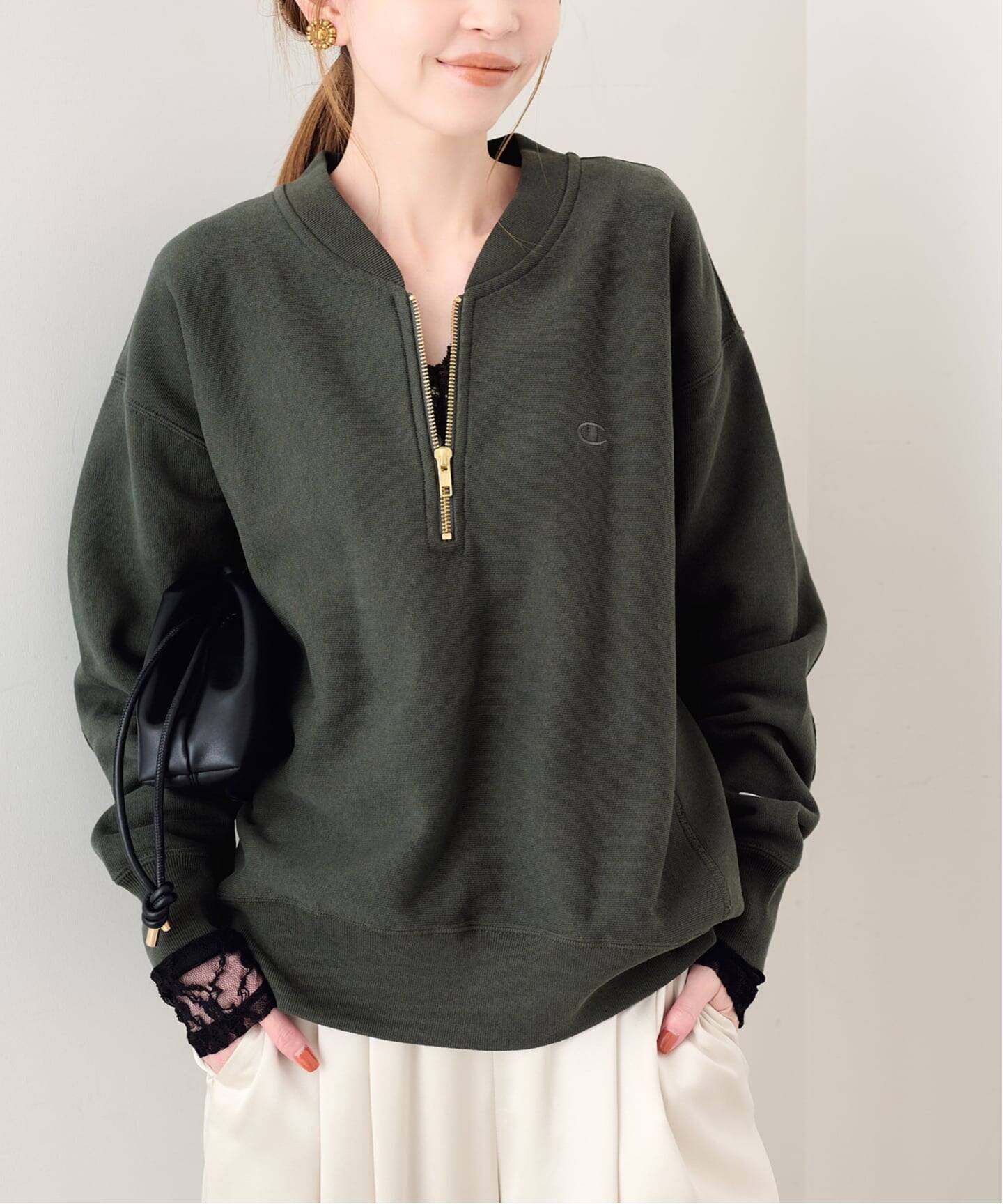 予約》Champion/チャンピオン SLOBE別注 ハーフジップスウェット