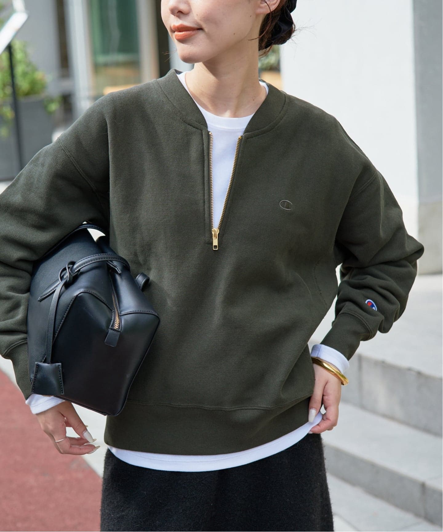 予約》Champion/チャンピオン SLOBE別注 ハーフジップスウェット