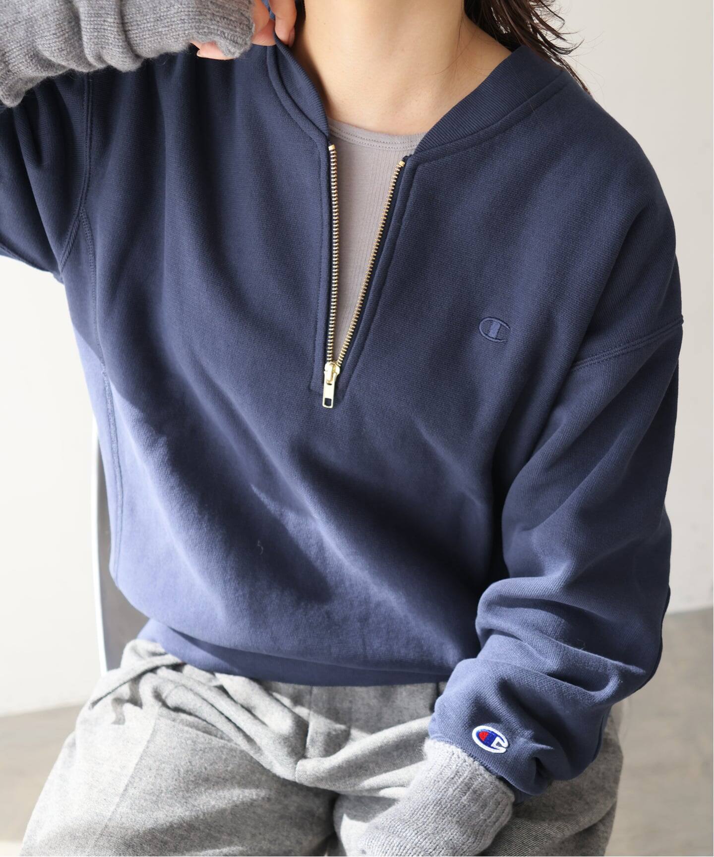 予約》Champion/チャンピオン SLOBE別注 ハーフジップスウェット 