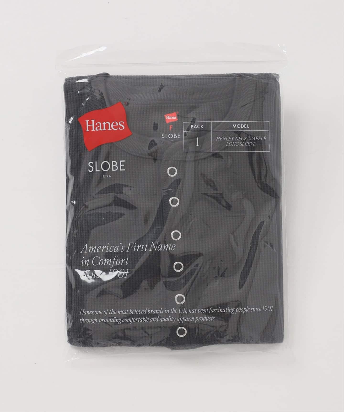 予約》HANES/ヘインズ SLOBE別注 ヘンリーネックワッフル ロンTEE（T