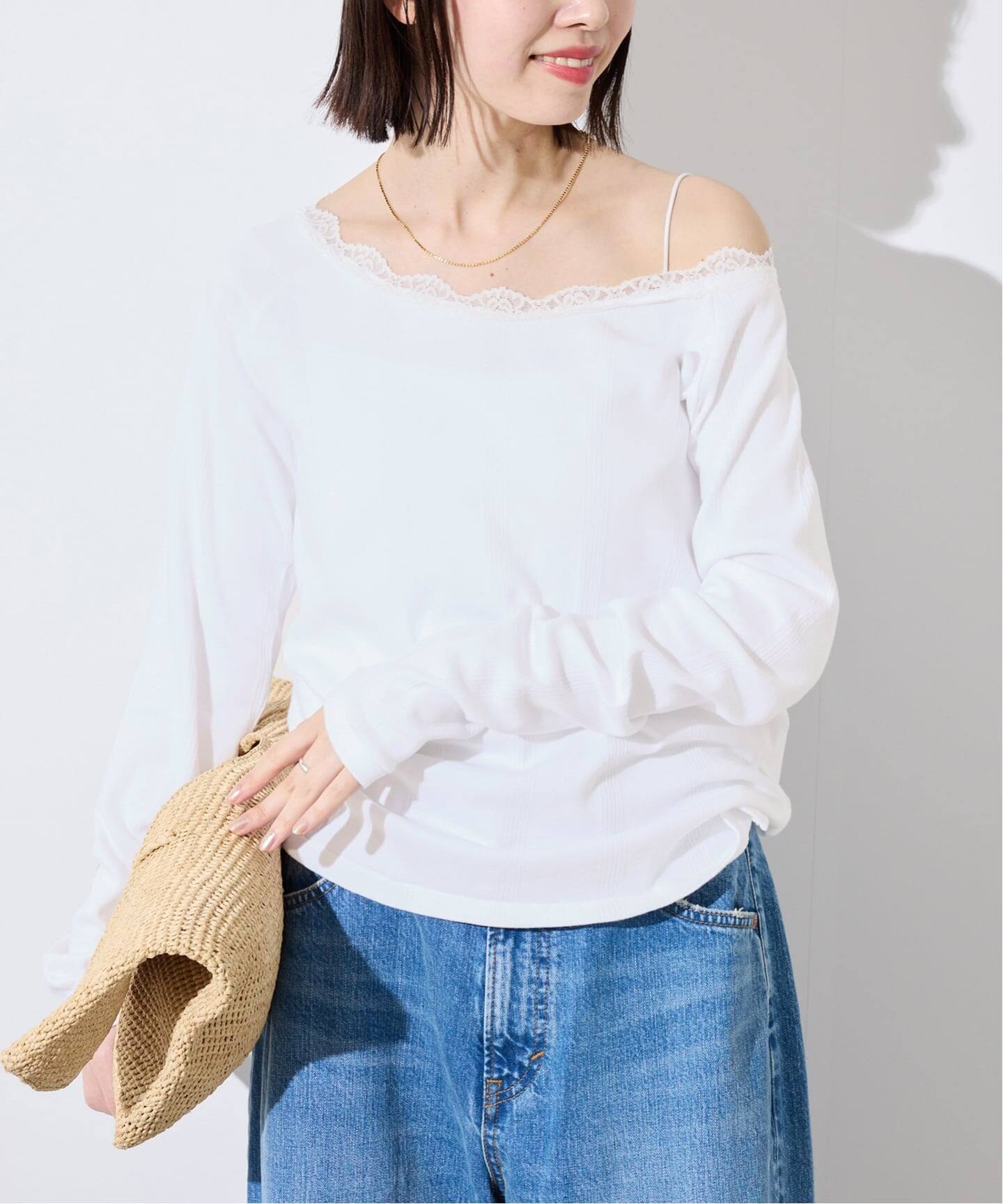 【完売品タグ付】miller ミラー SLOBEIENA 別注 レースカットソー 追加》miller/ミラー SLOBE別注 レースカットソー（Tシャツ