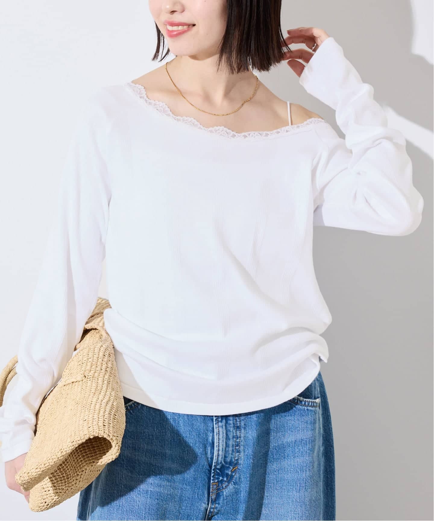 【完売品タグ付】miller ミラー SLOBEIENA 別注 レースカットソー 追加》miller/ミラー SLOBE別注 レースカットソー（Tシャツ