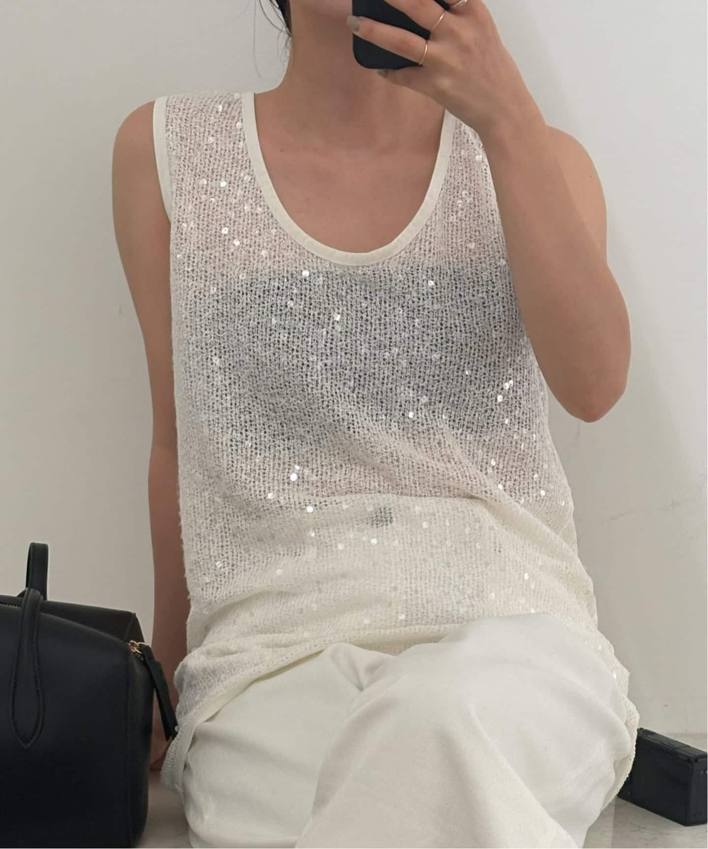 トップス SLOBE IENA 81 BRANCA/ハチイチブランカ SLOBE別注 スパンコールタンク（その他