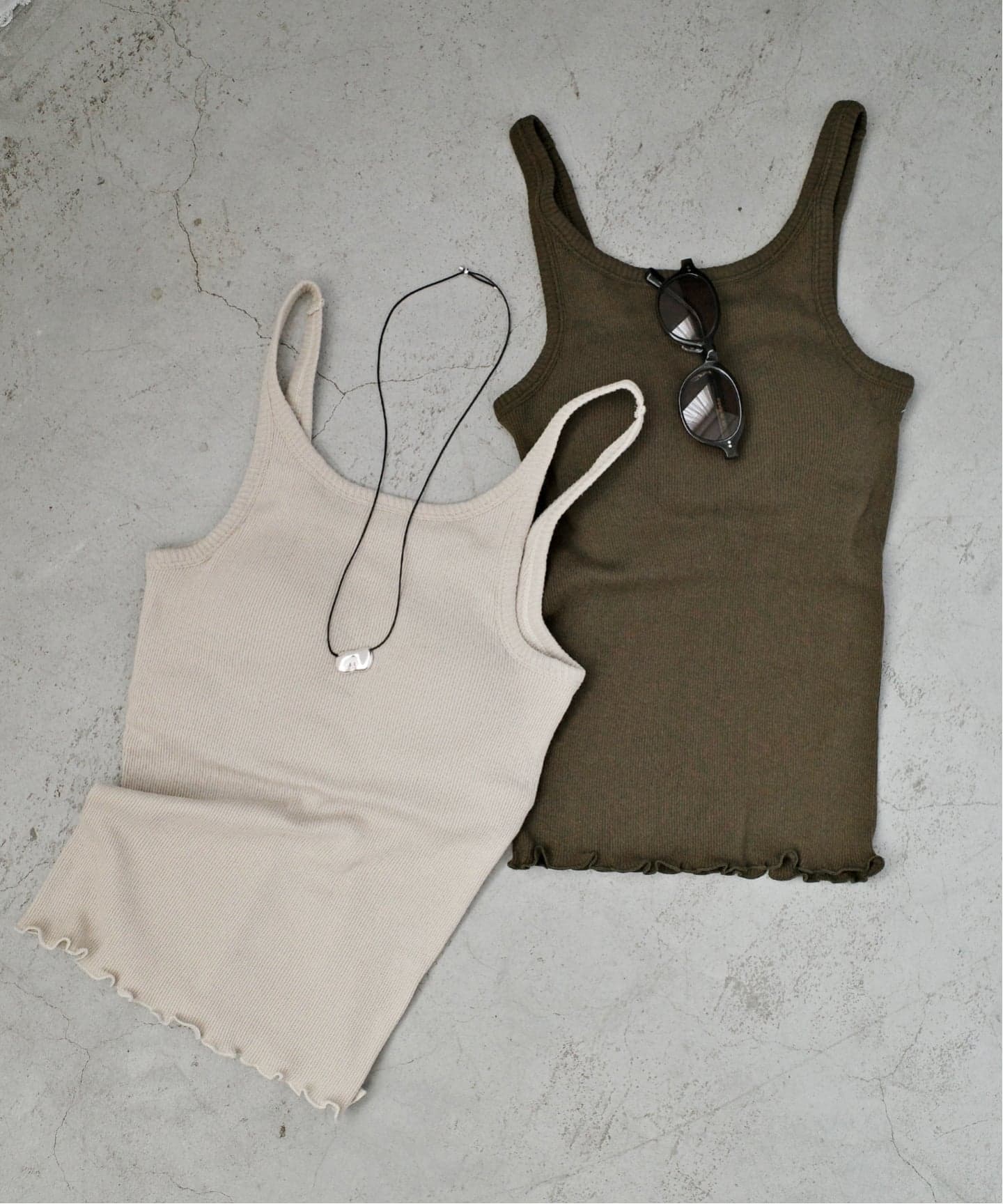 ★SLOBE IENA★別注カップインタンクトップ　PALM PALM/パーム SLOBE別注 2SETキャミソール（カップ付きインナー
