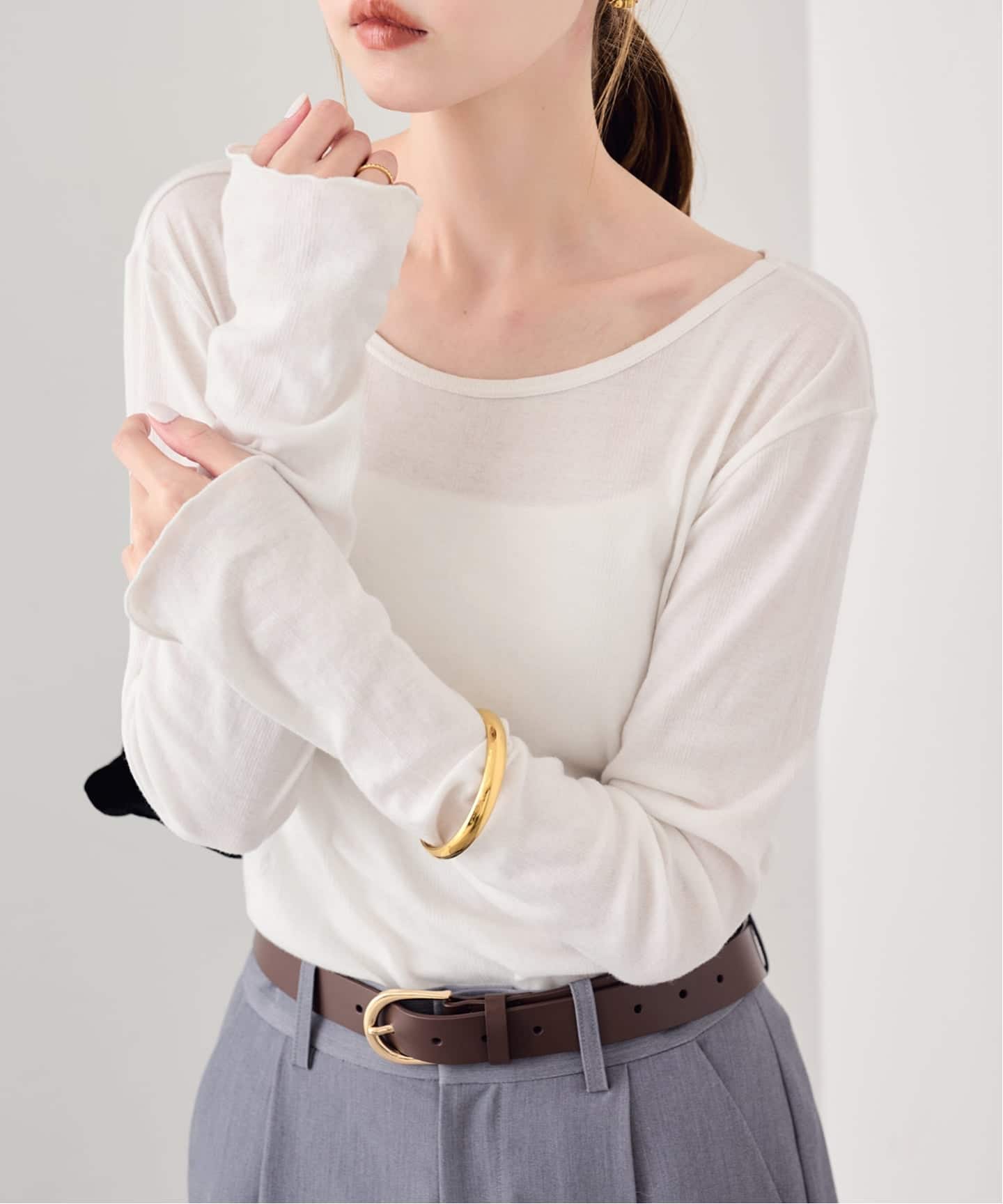 追加2》miller SLOBE別注 SHEER RIB クルーネック（Tシャツ
