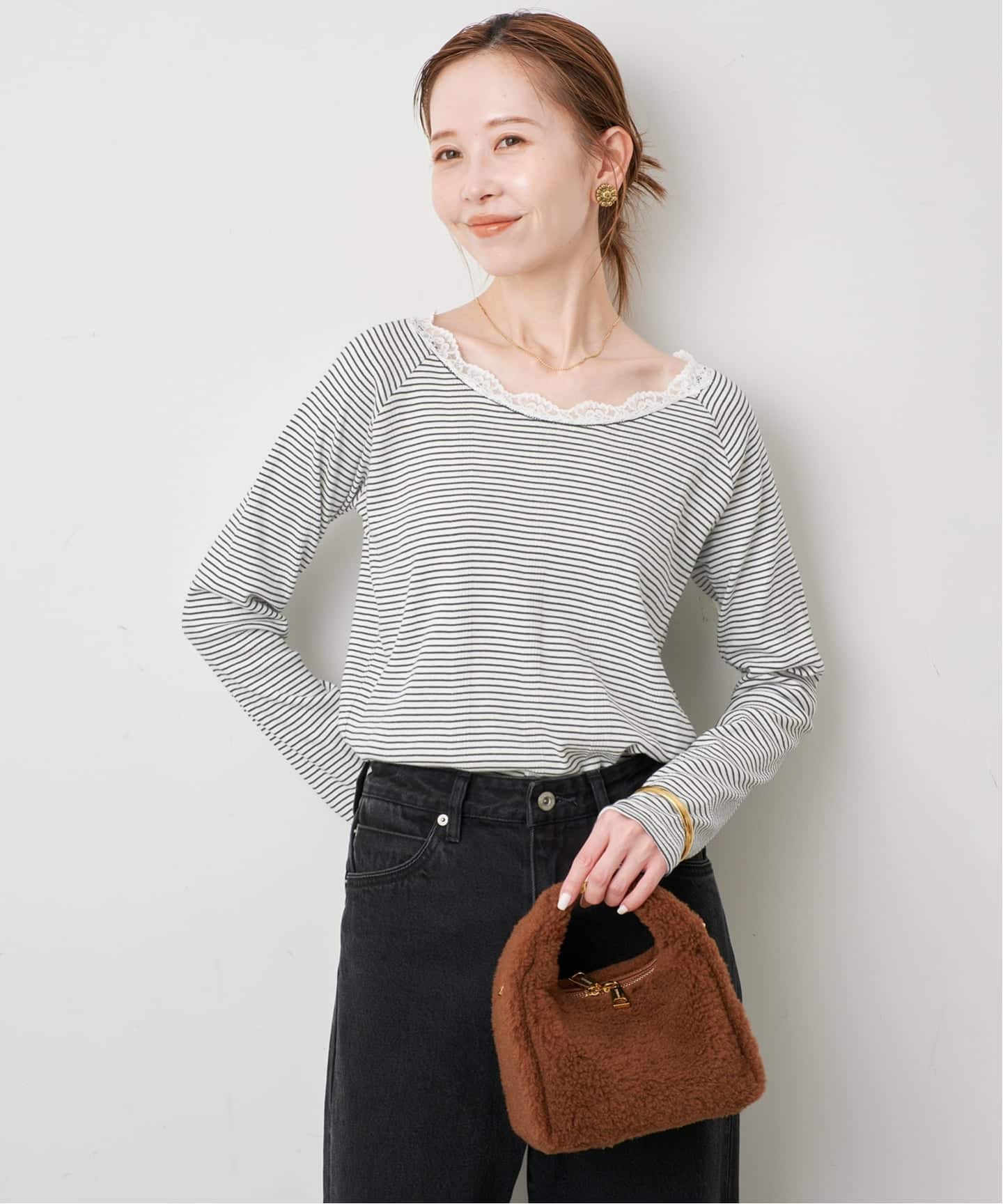 【完売品タグ付】miller ミラー SLOBEIENA 別注 レースカットソー 追加予約》miller/ミラー SLOBE別注 レースカットソー（Tシャツ