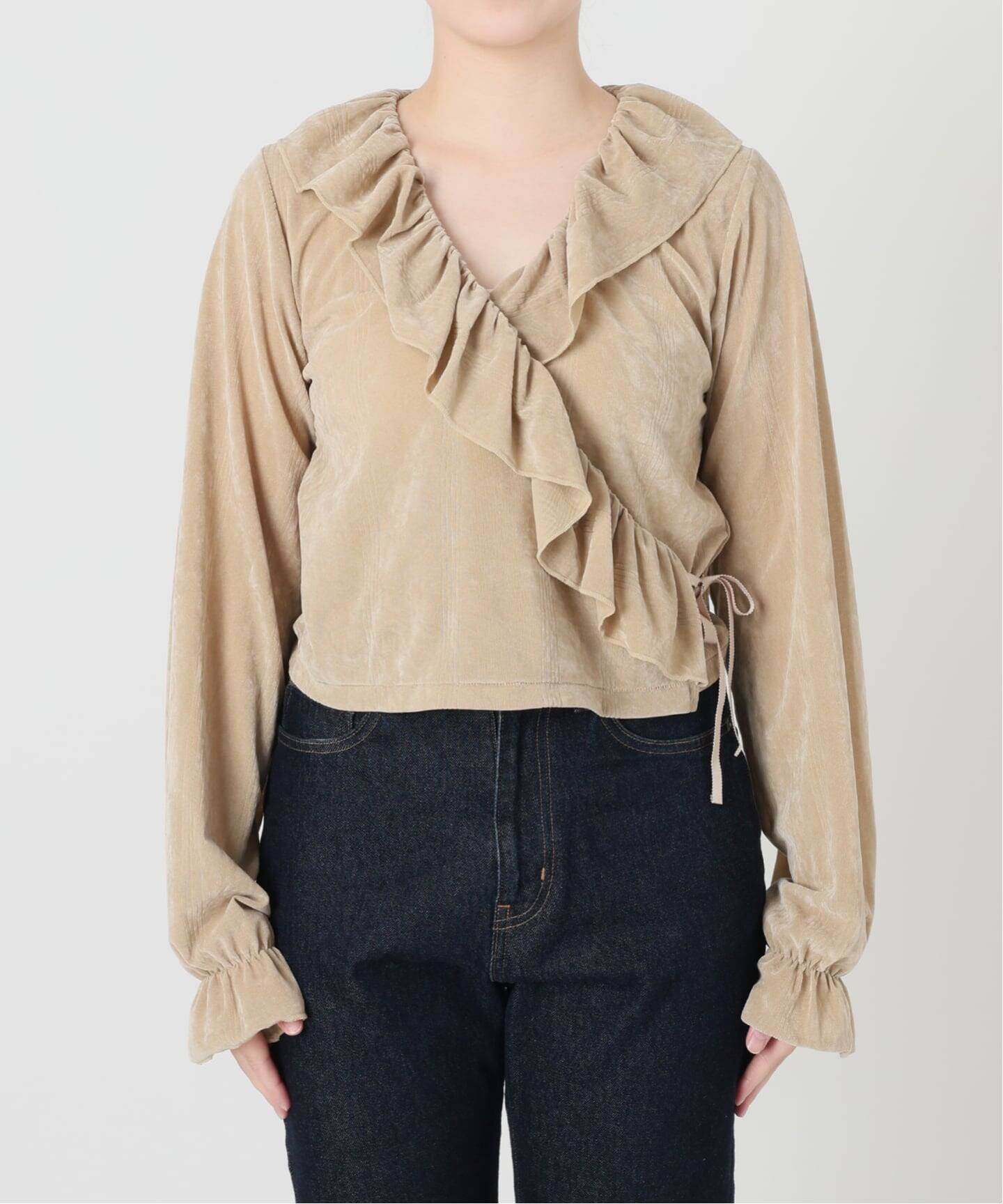 miller/ミラー SLOBE別注 SHEER ベロアカシュクールトップス（Tシャツ 