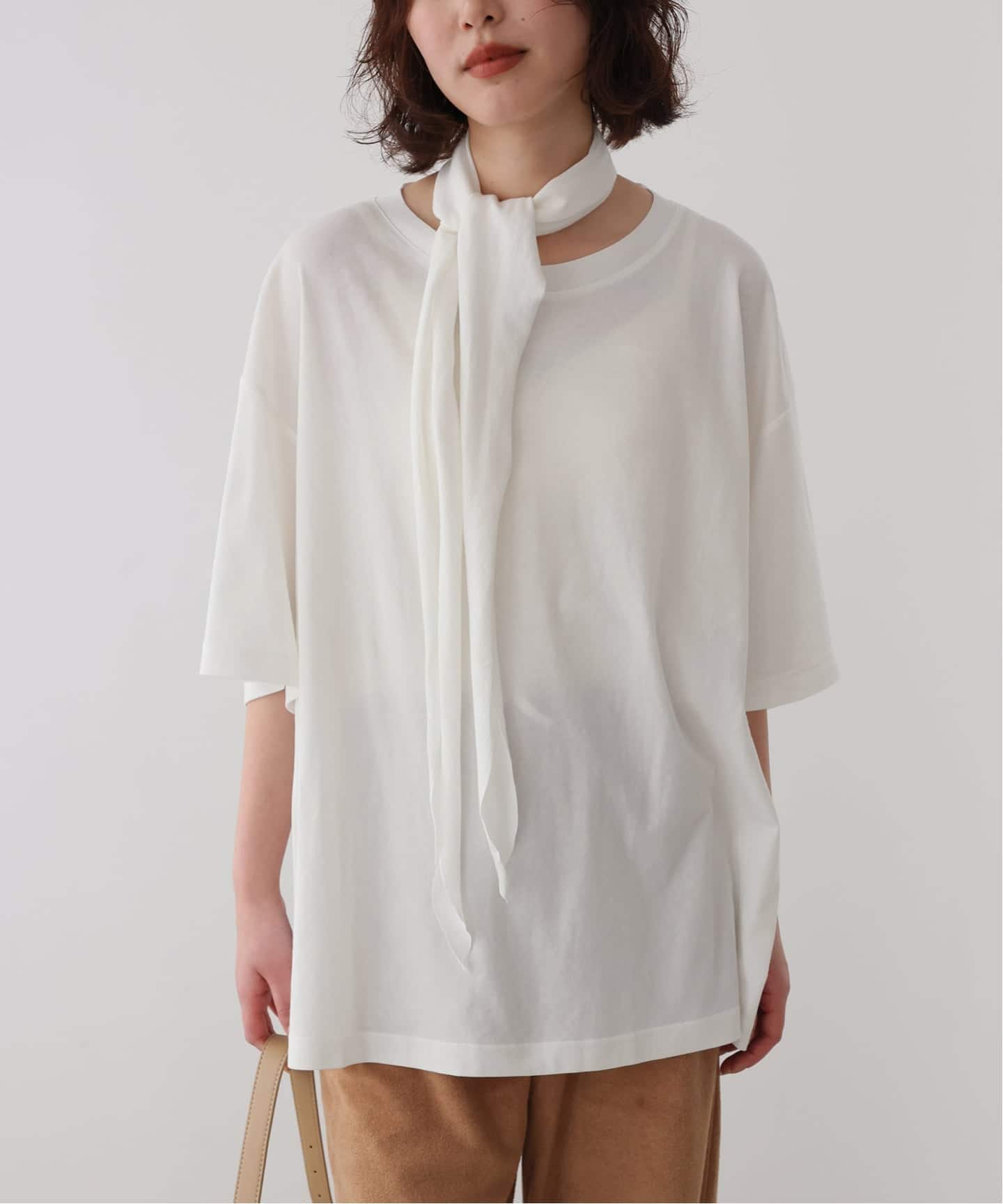 追加予約》Plus by ONIT/オニット SLOBE別注 スカーフ付Tシャツ（T
