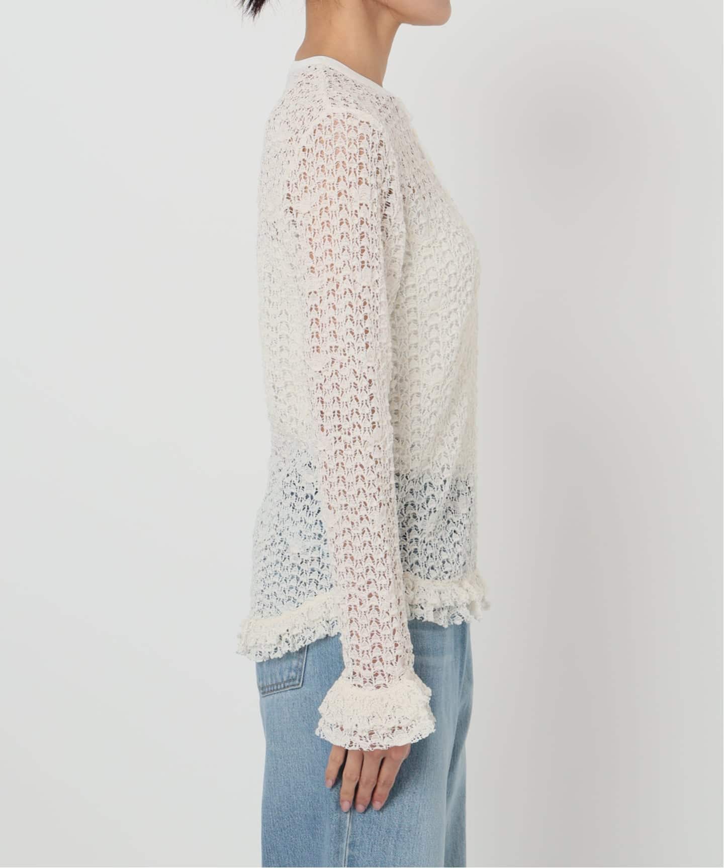 追加予約》IENA LA BOUCLE antik dantel レースヘンリーネックプル