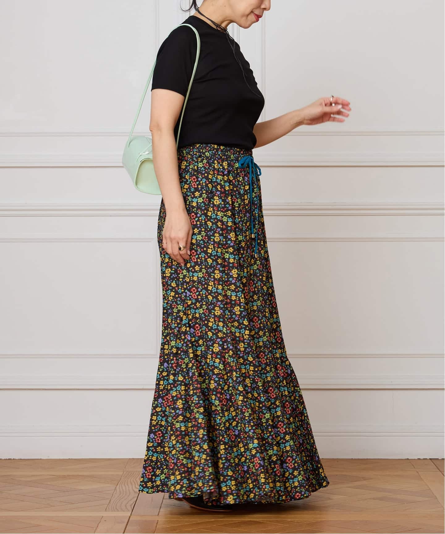 IENA LA BOUCLE コットンリブハーフスリーブカットソー（Tシャツ