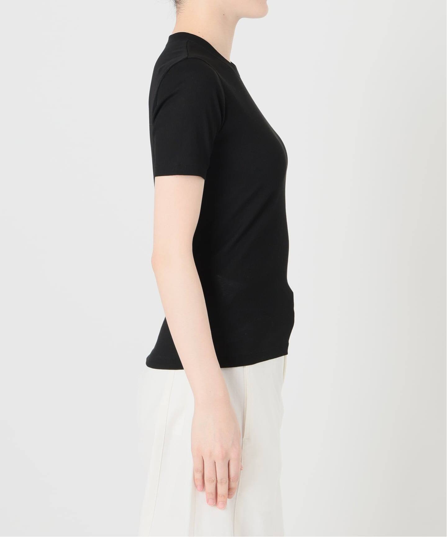 IENA LA BOUCLE コットンリブハーフスリーブカットソー（Tシャツ