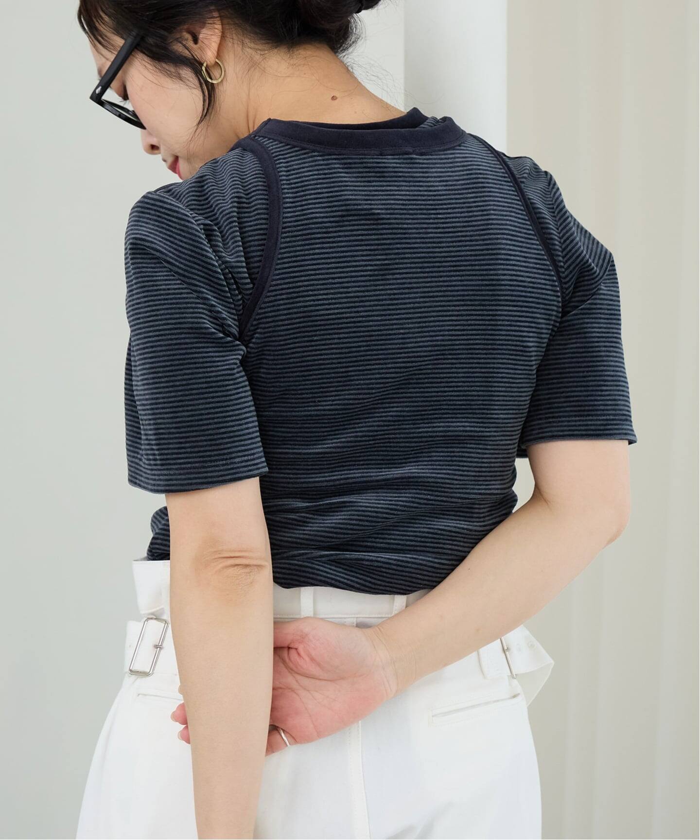 IENA LA BOUCLE ベロアボーダータンクトップ（タンクトップ）｜IENA