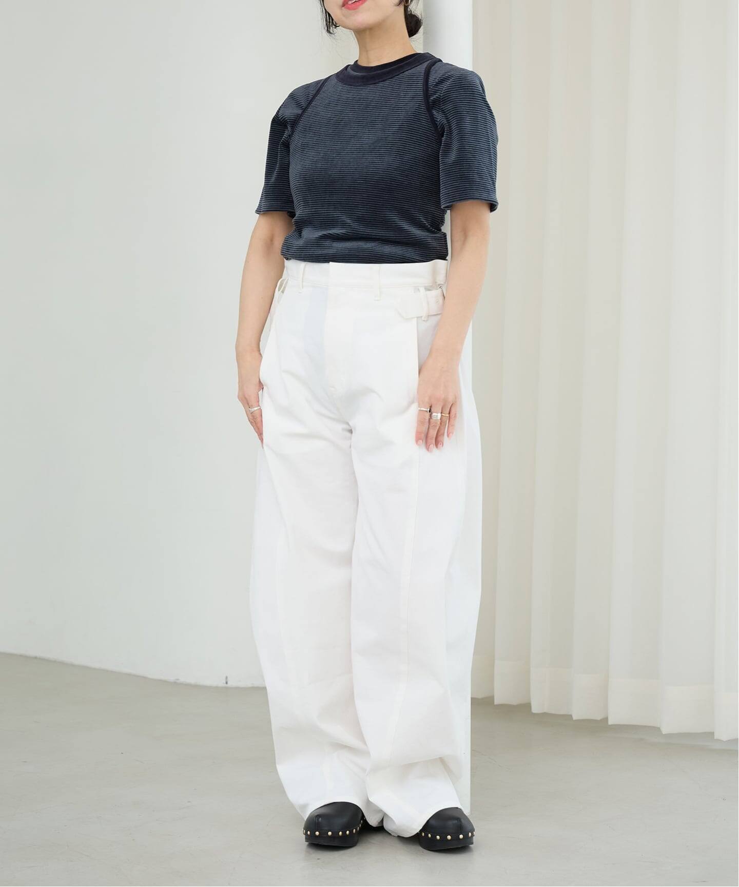 IENA LA BOUCLE ベロアボーダータンクトップ（タンクトップ）｜IENA
