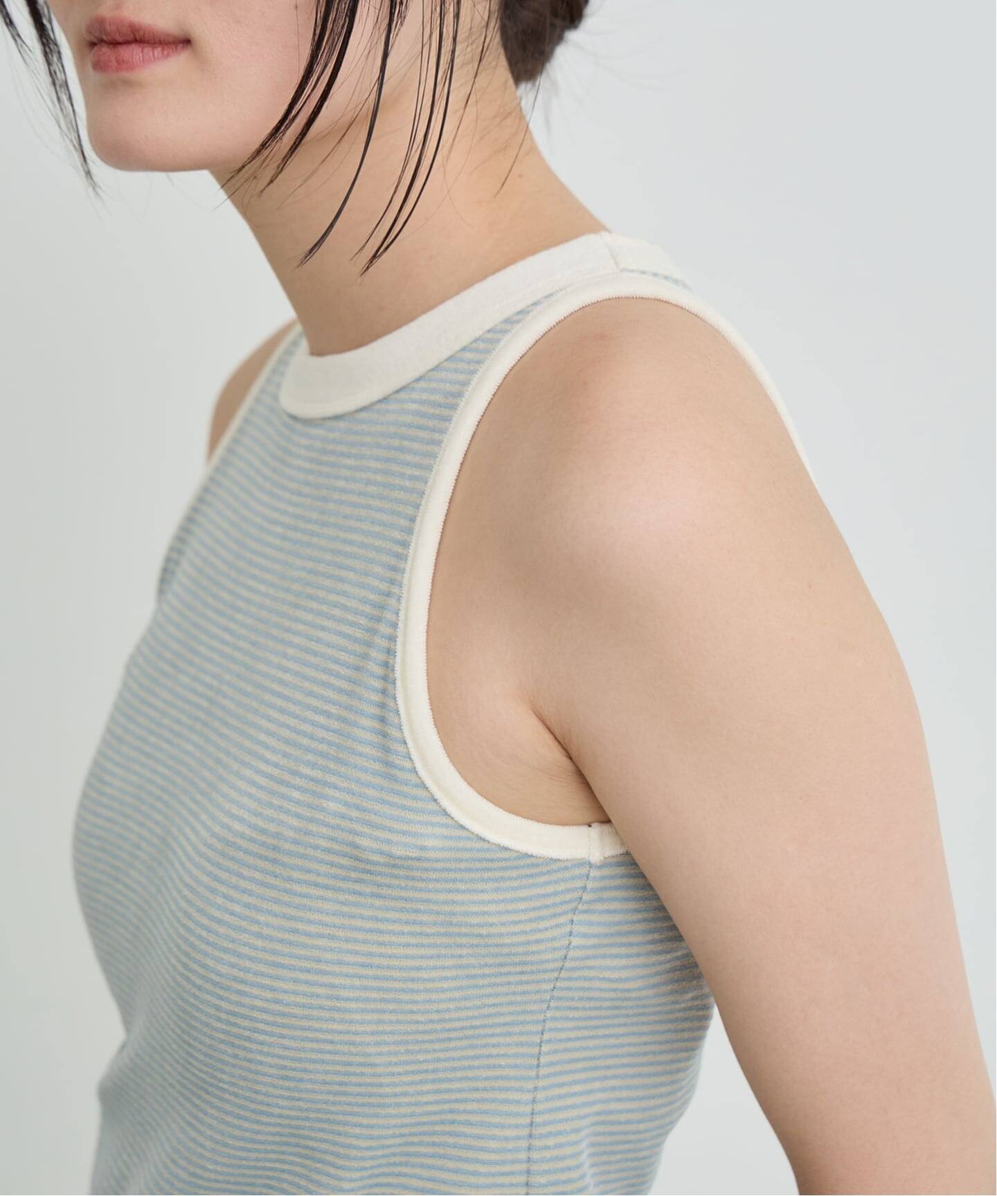 IENA LA BOUCLE ベロアボーダータンクトップ（タンクトップ）｜IENA