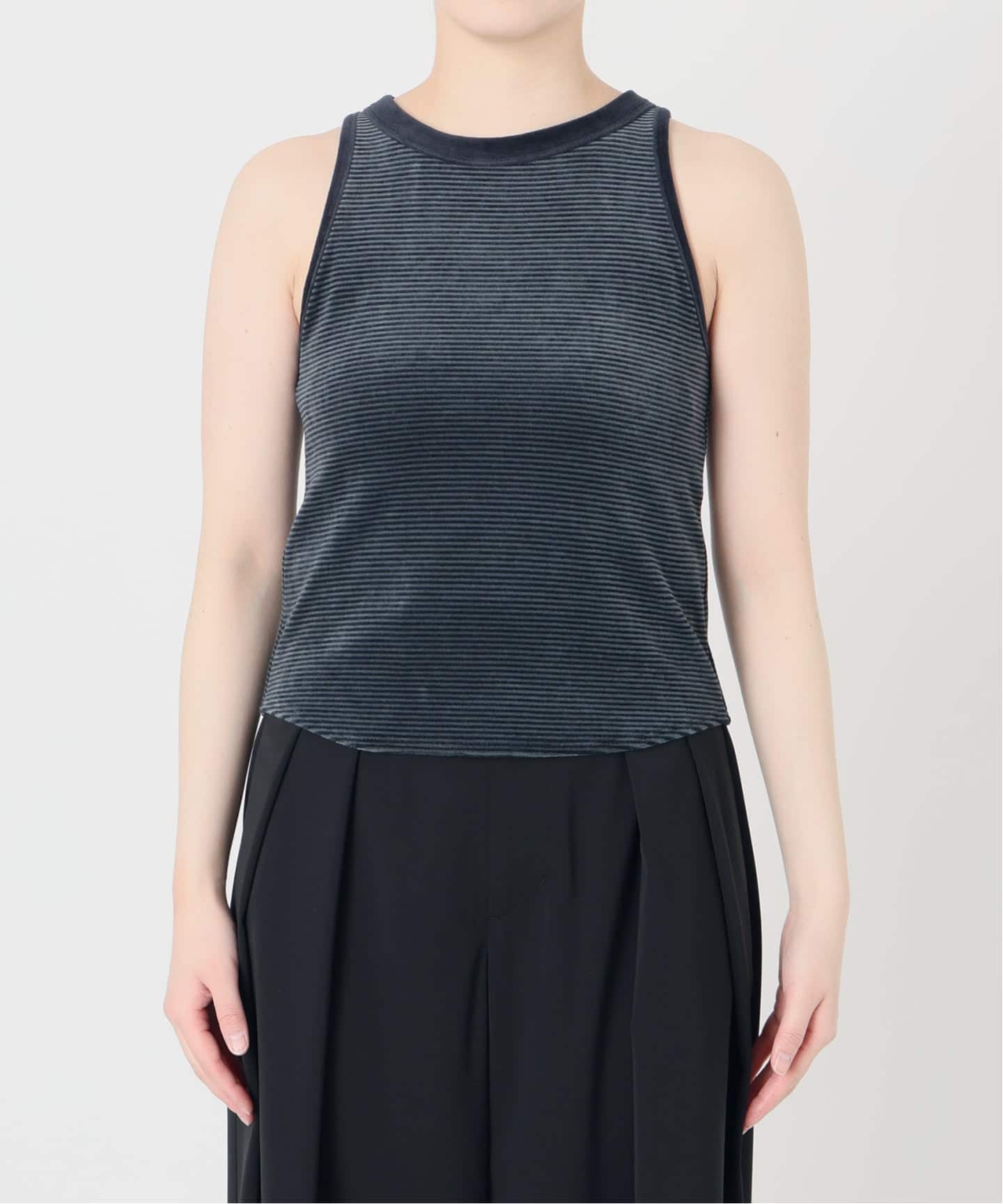 IENA LA BOUCLE ベロアボーダータンクトップ（タンクトップ）｜IENA