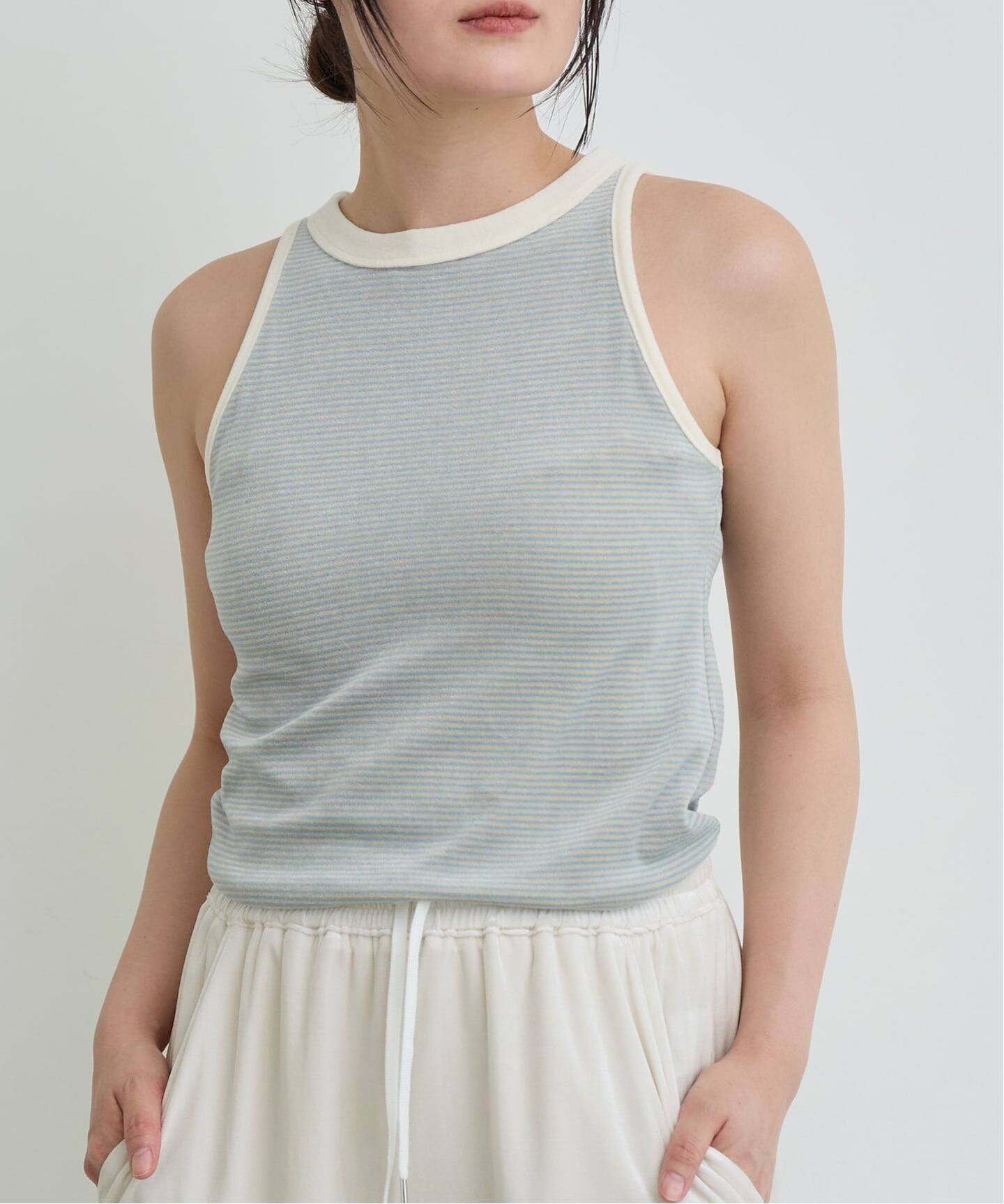 IENA LA BOUCLE ベロアボーダータンクトップ（タンクトップ）｜IENA 