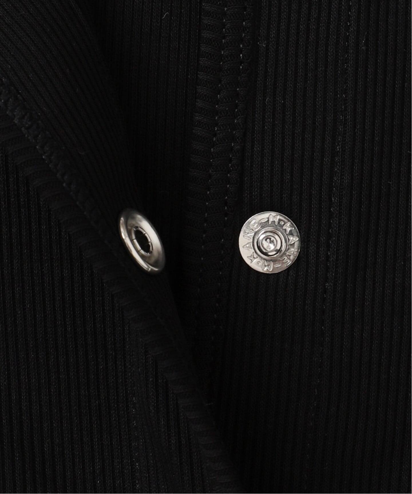 IENA LA BOUCLE コットンリブスナップハーフスリーブカーディガン（T