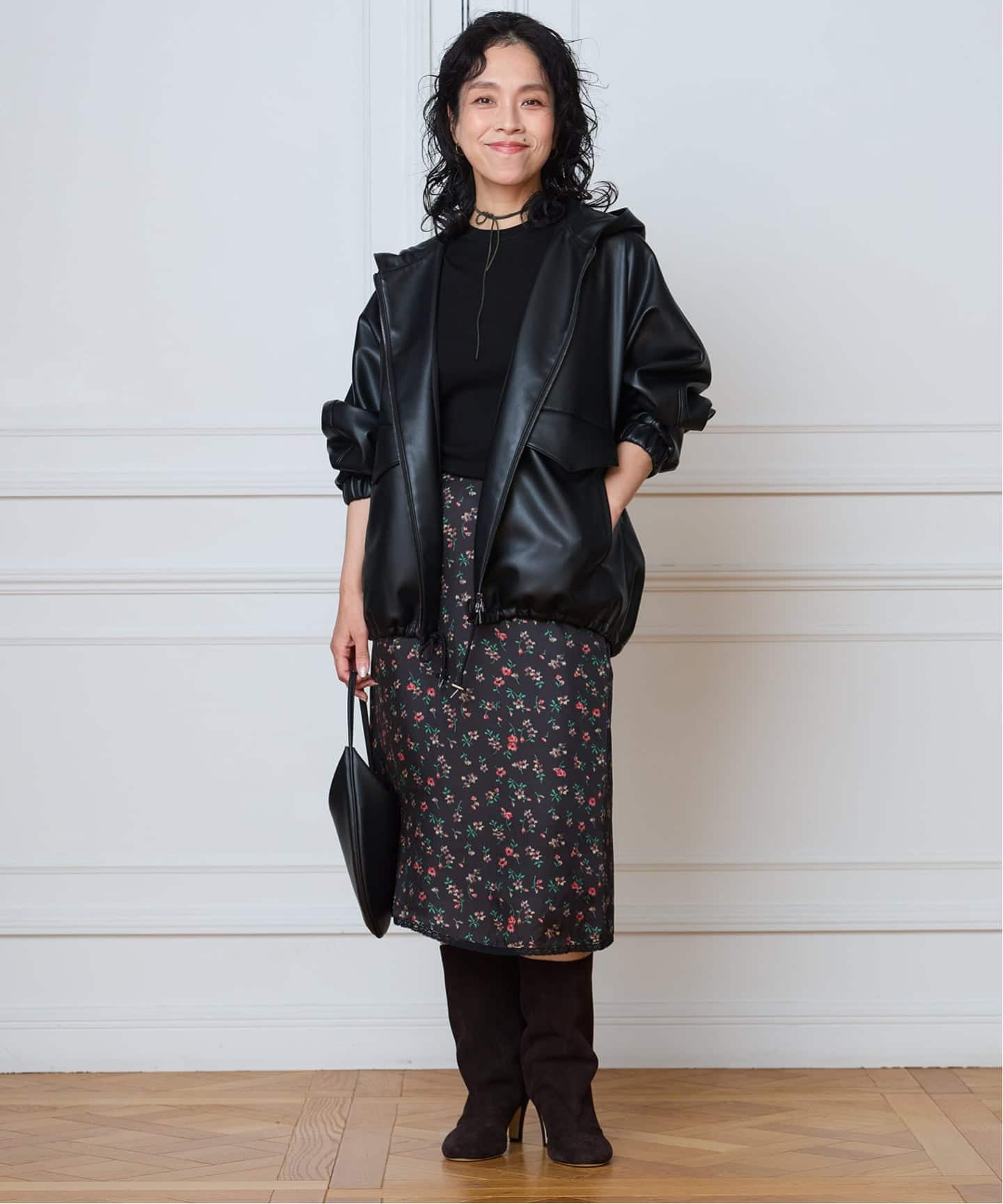 IENA LA BOUCLE コットンリブハーフスリーブカットソー（Tシャツ