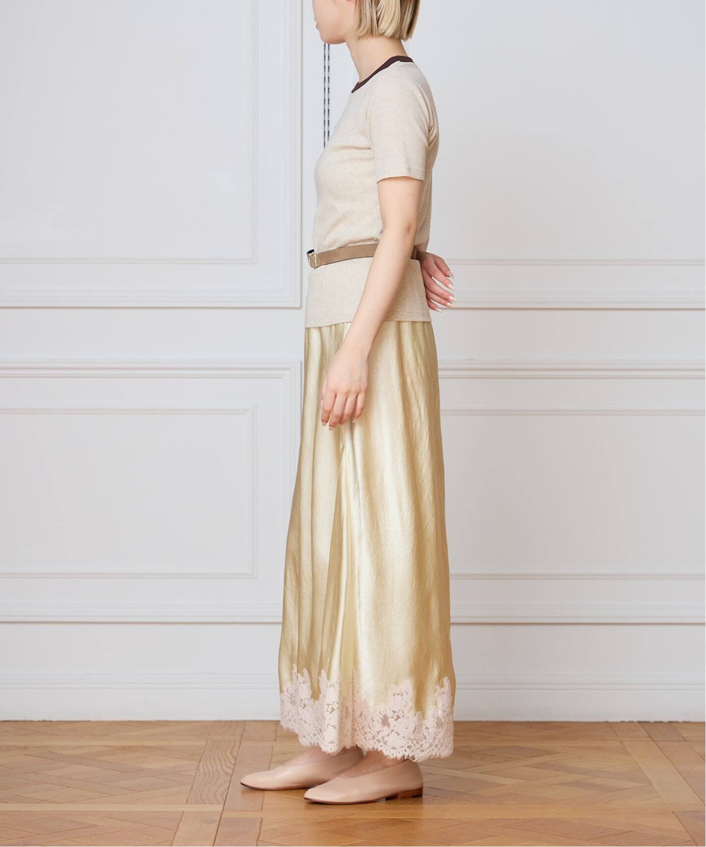 IENA LA BOUCLE コットンリブハーフスリーブカットソー（Tシャツ