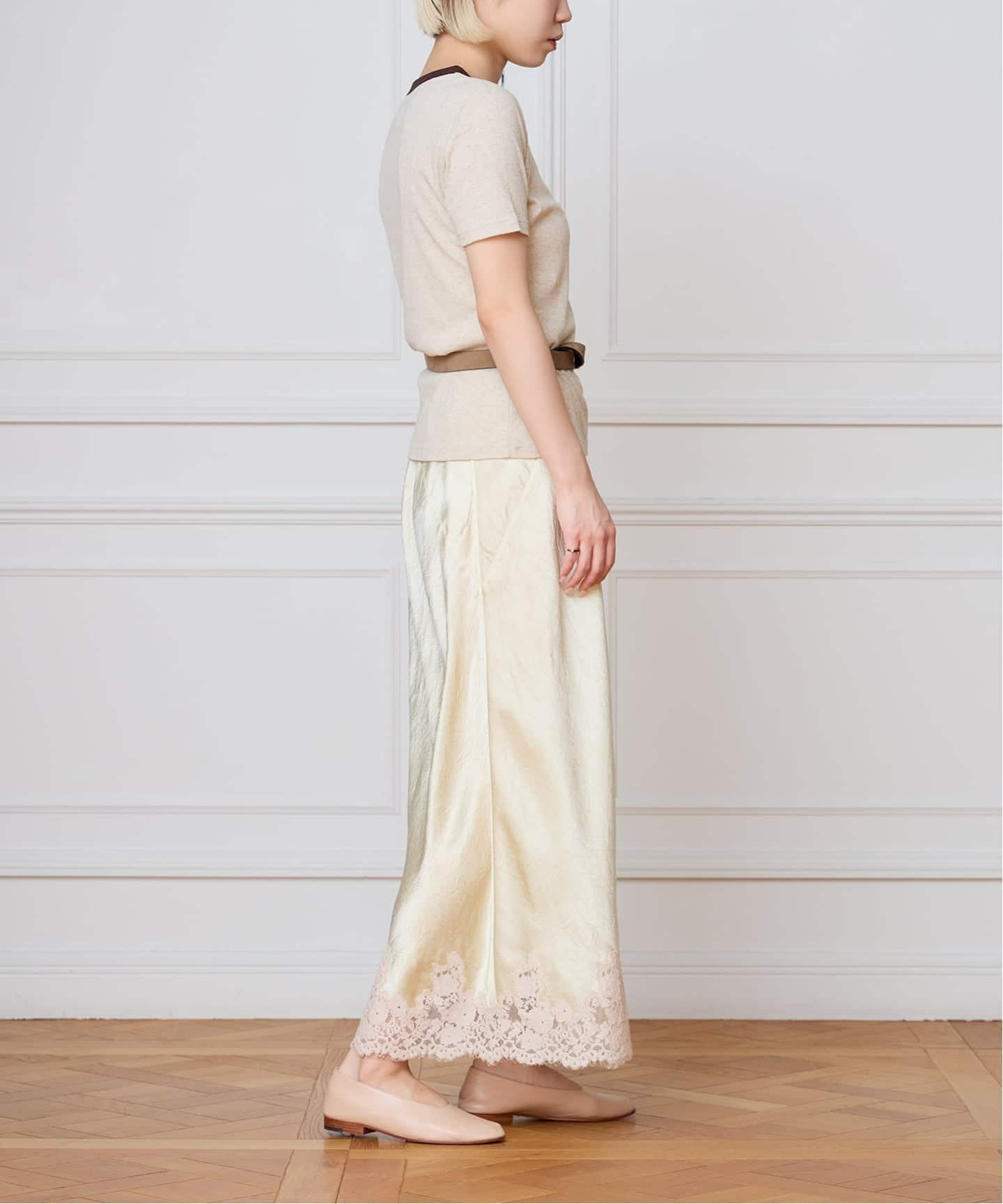 IENA LA BOUCLE コットンリブハーフスリーブカットソー（Tシャツ