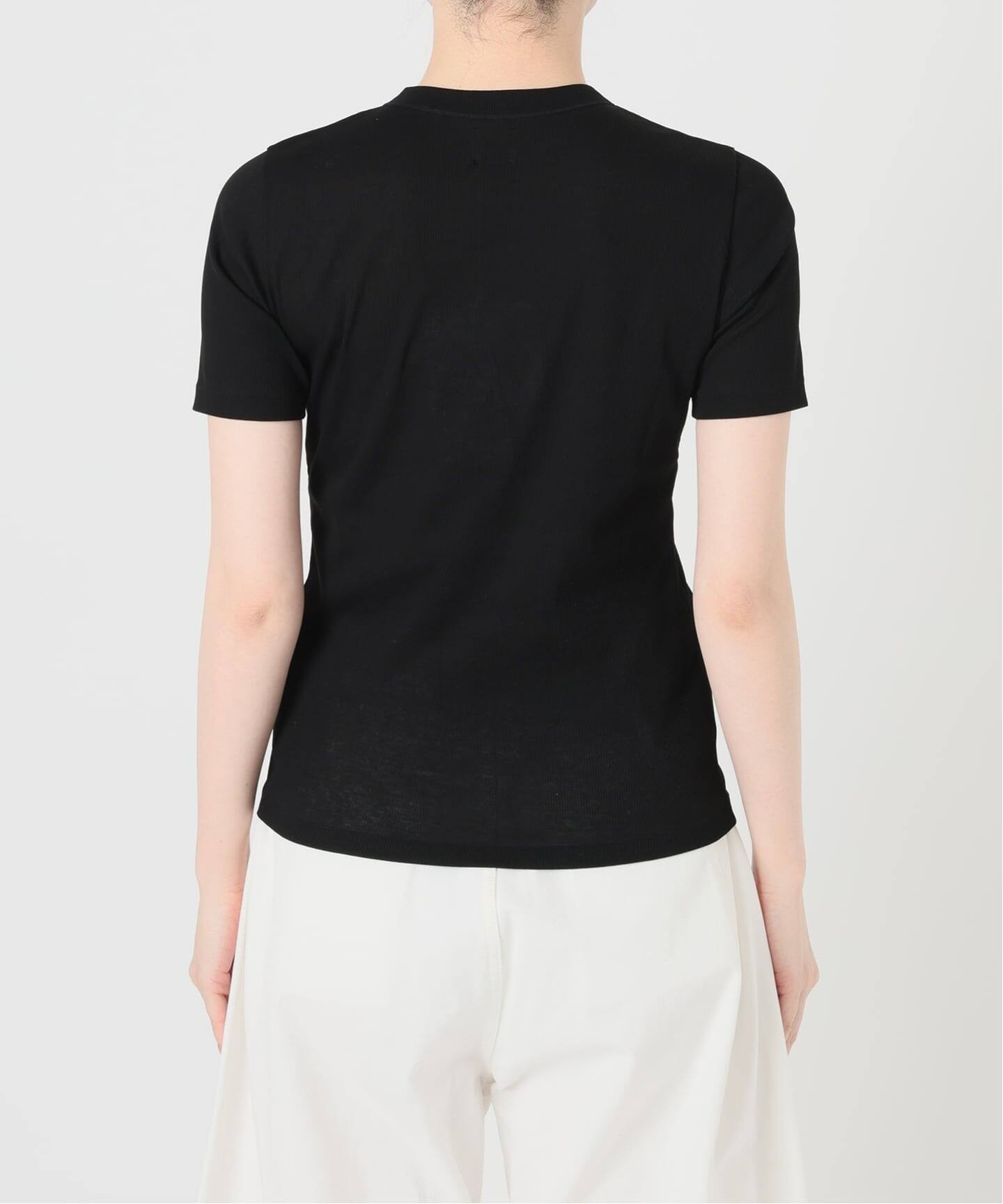 IENA LA BOUCLE コットンリブハーフスリーブカットソー（Tシャツ