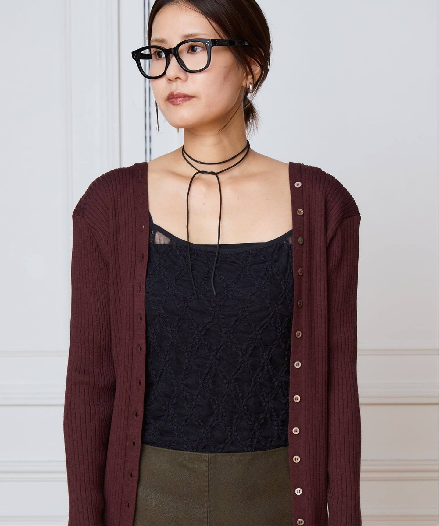 IENA キャミソールタイプオールインワン IENA LA BOUCLE ダイヤlaceキャミソール（キャミソール）｜IENA