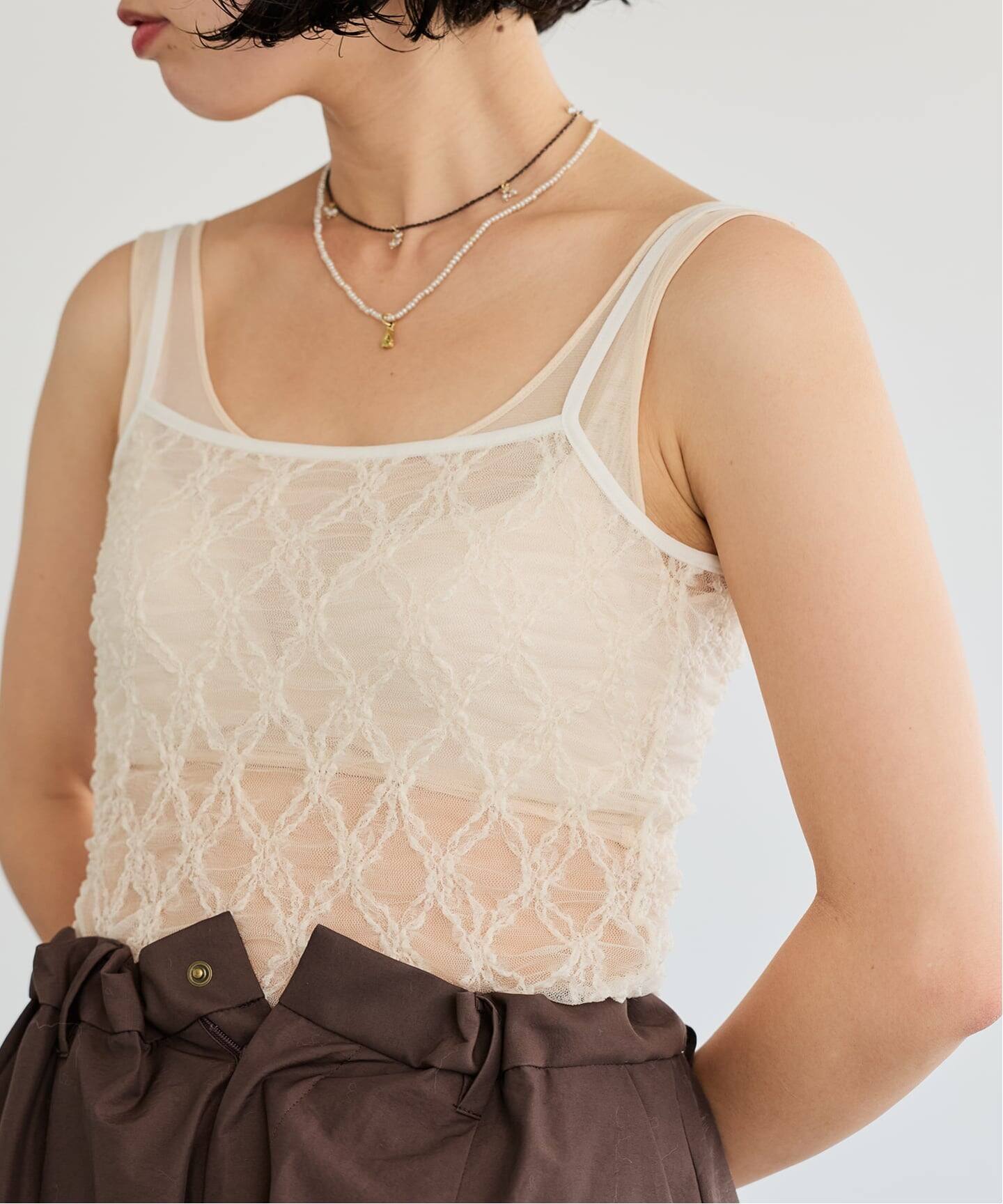 IENA LA BOUCLE ダイヤlaceキャミソール（キャミソール）｜IENA