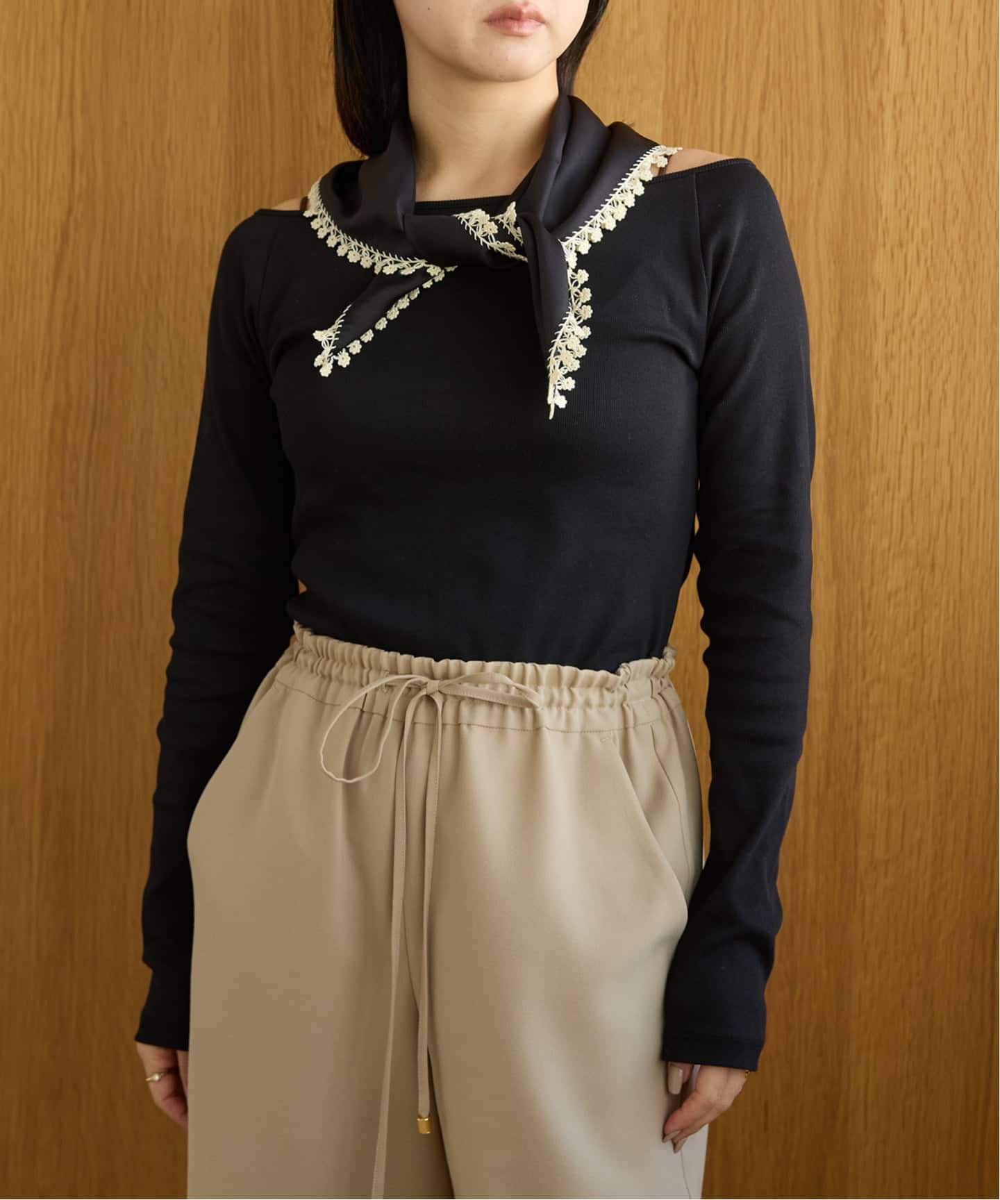 IENA LA BOUCLE コンパクトベアボートネックカット IENA LA BOUCLE コンパクトベアボートネックカット（Tシャツ