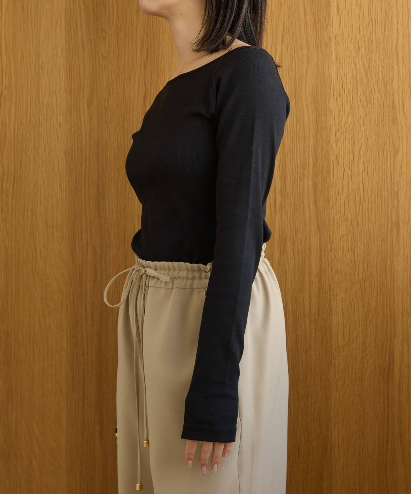 IENA LA BOUCLE コンパクトベアボートネックカット IENA LA BOUCLE コンパクトベアボートネックカット（Tシャツ