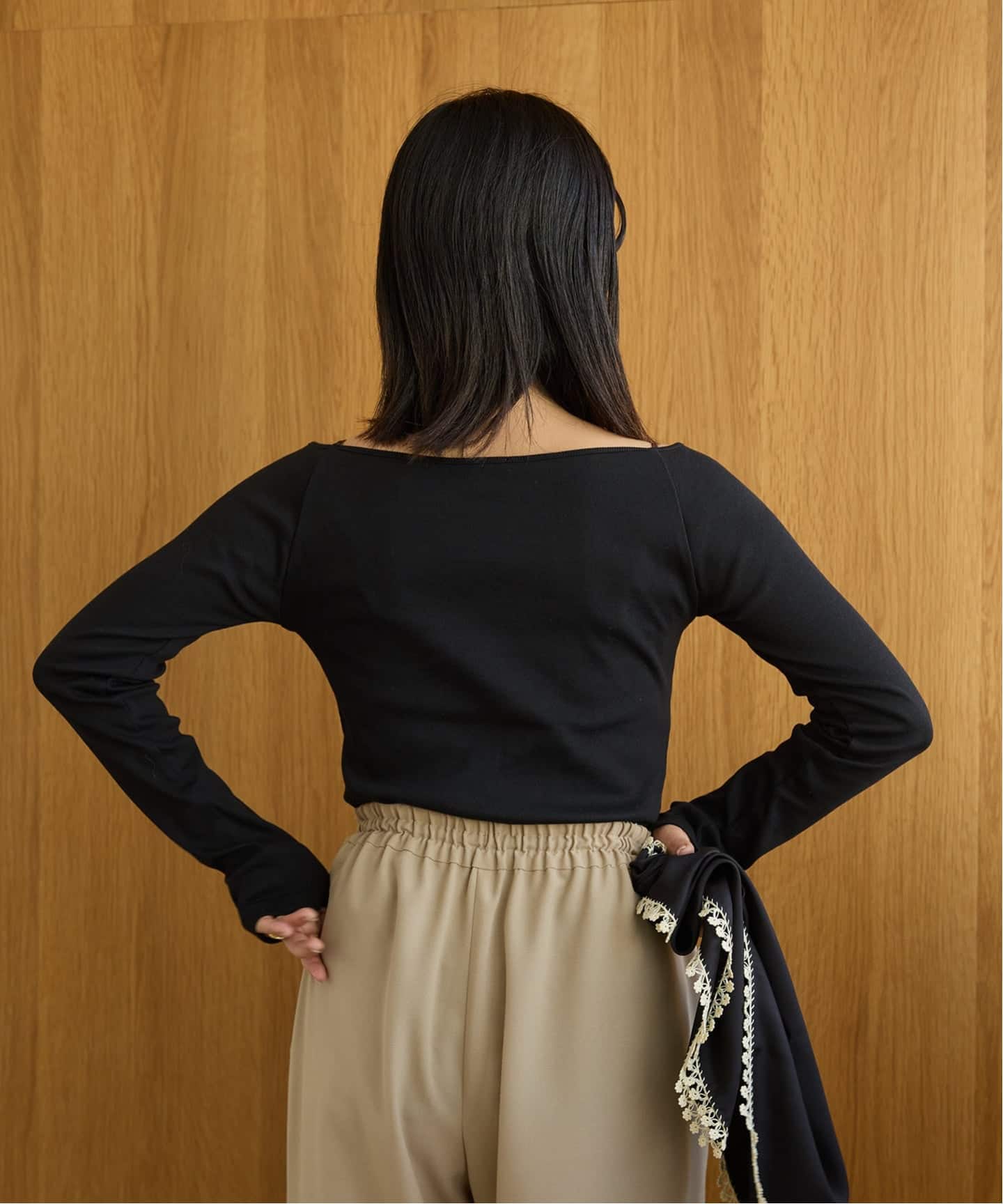 IENA LA BOUCLE コンパクトベアボートネックカット IENA LA BOUCLE コンパクトベアボートネックカット（Tシャツ