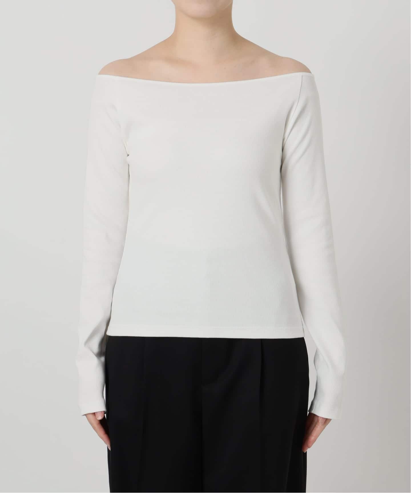 IENA LA BOUCLE コンパクトベアボートネックカット（Tシャツ