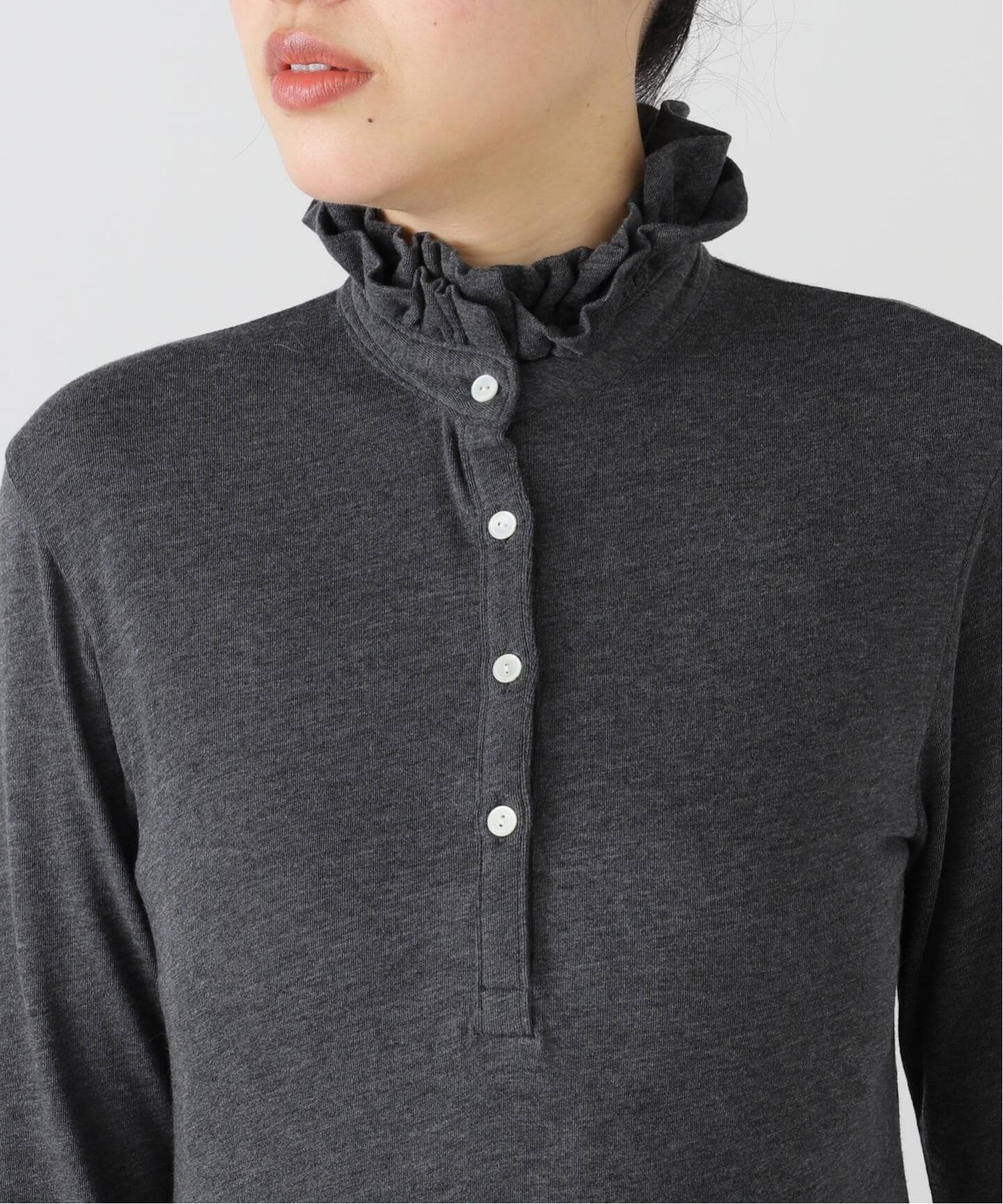 追加》IENA LA BOUCLE フリルヘンリーネックカットソー（Tシャツ