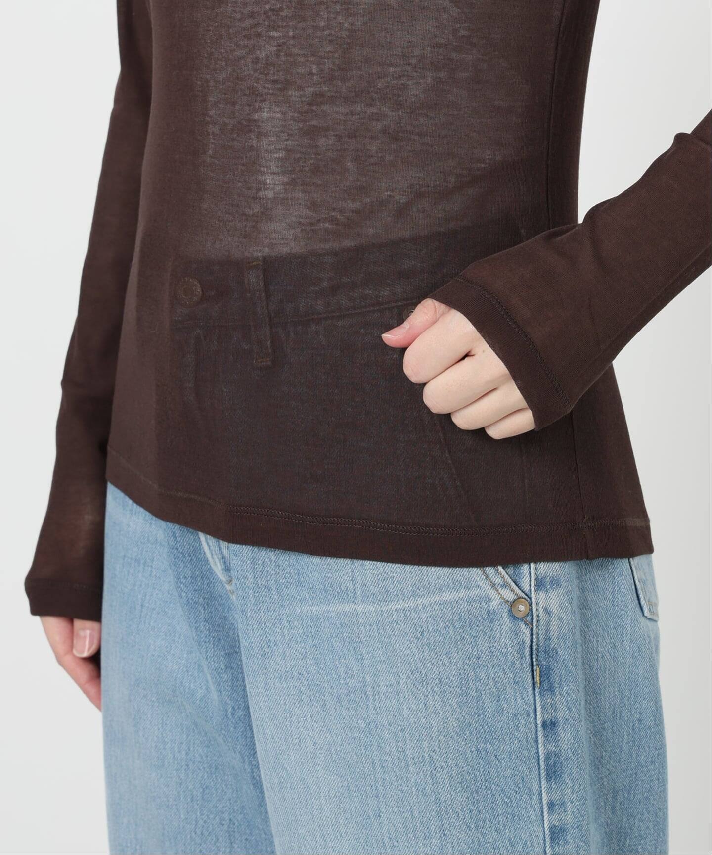 追加》IENA LA BOUCLE 水撚りガスフライスクルーロングTシャツ（T